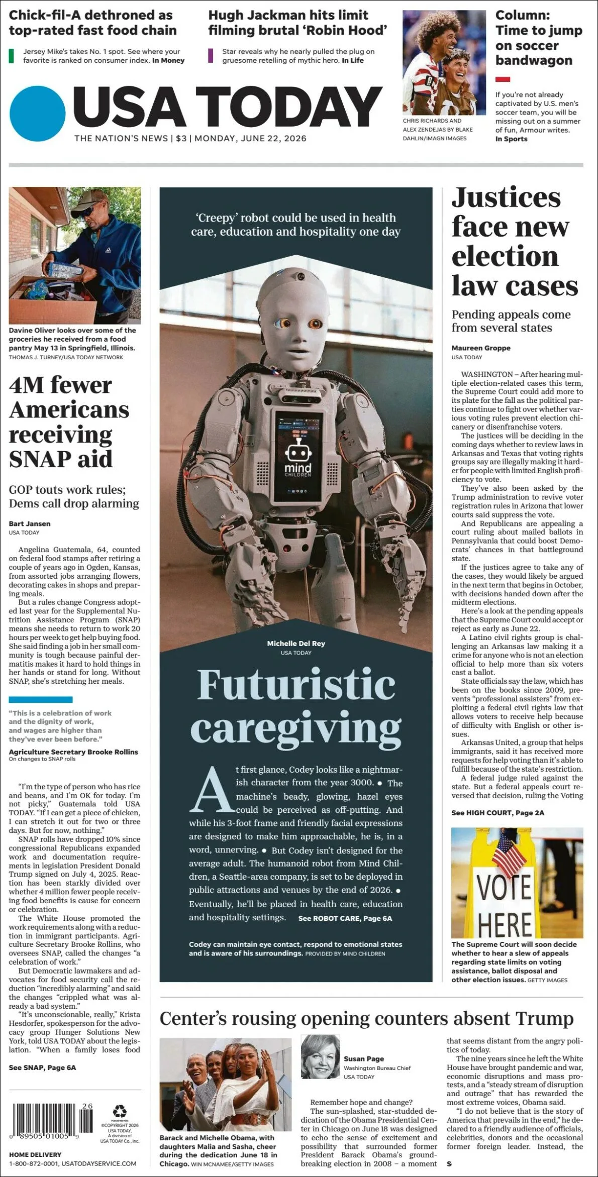 Portada de Usa Today