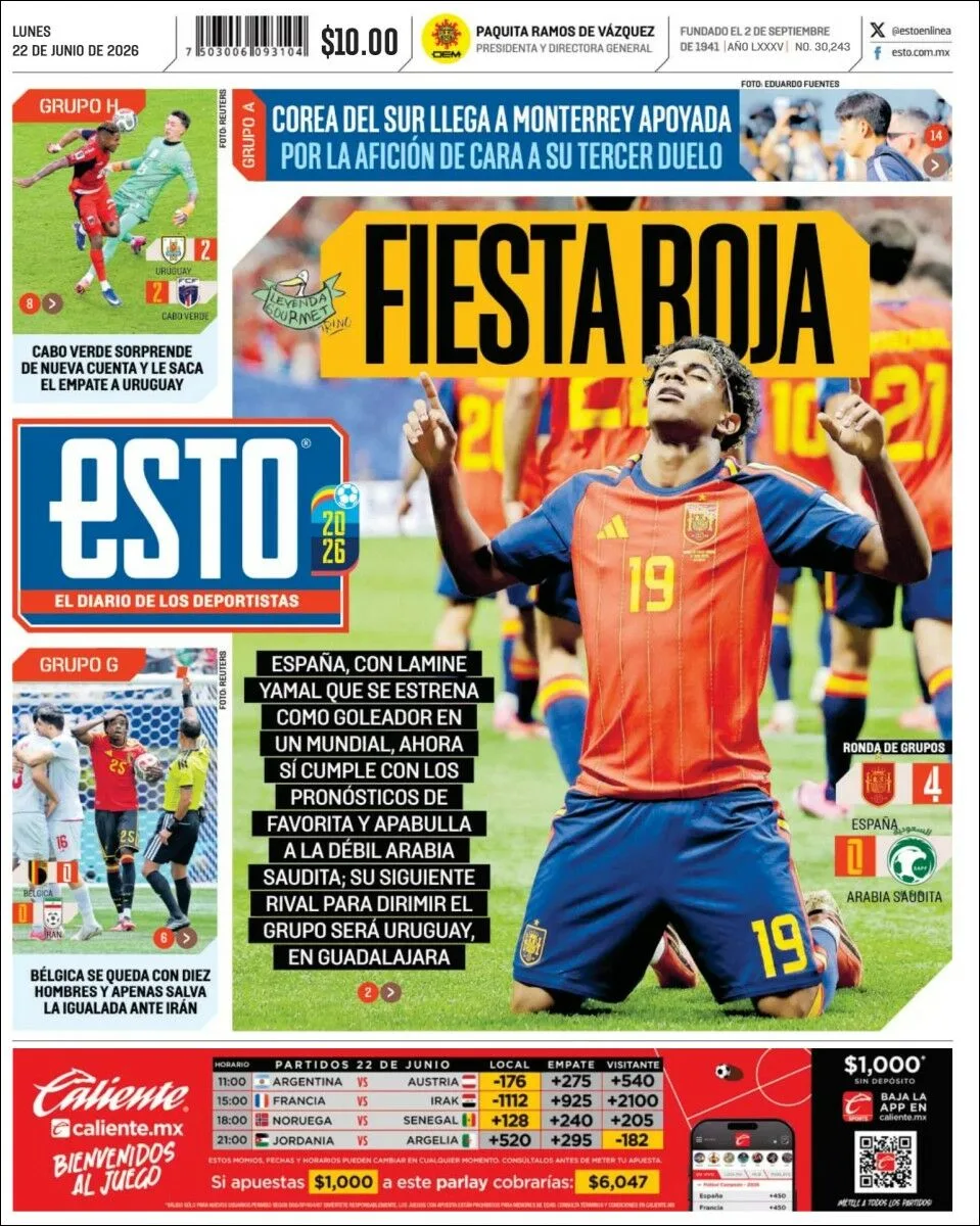 Portada de Esto del lunes, 22 de junio de 2026