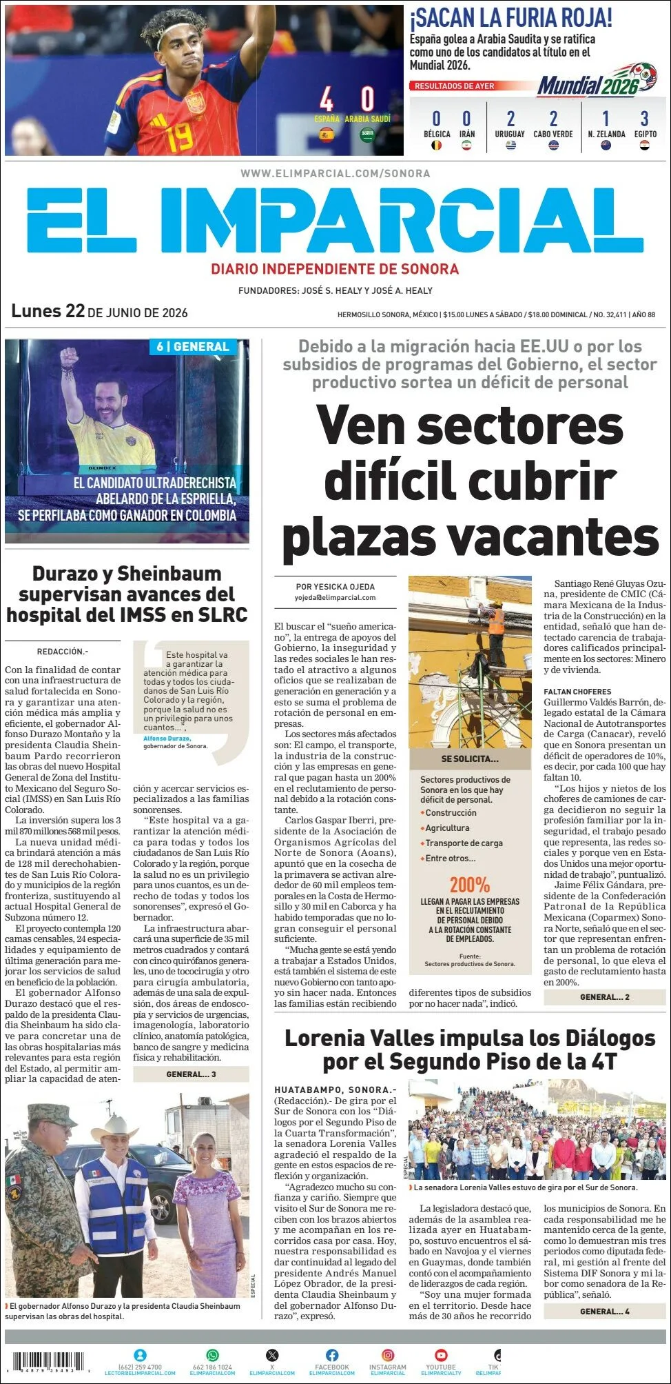 Portada de El Imparcial