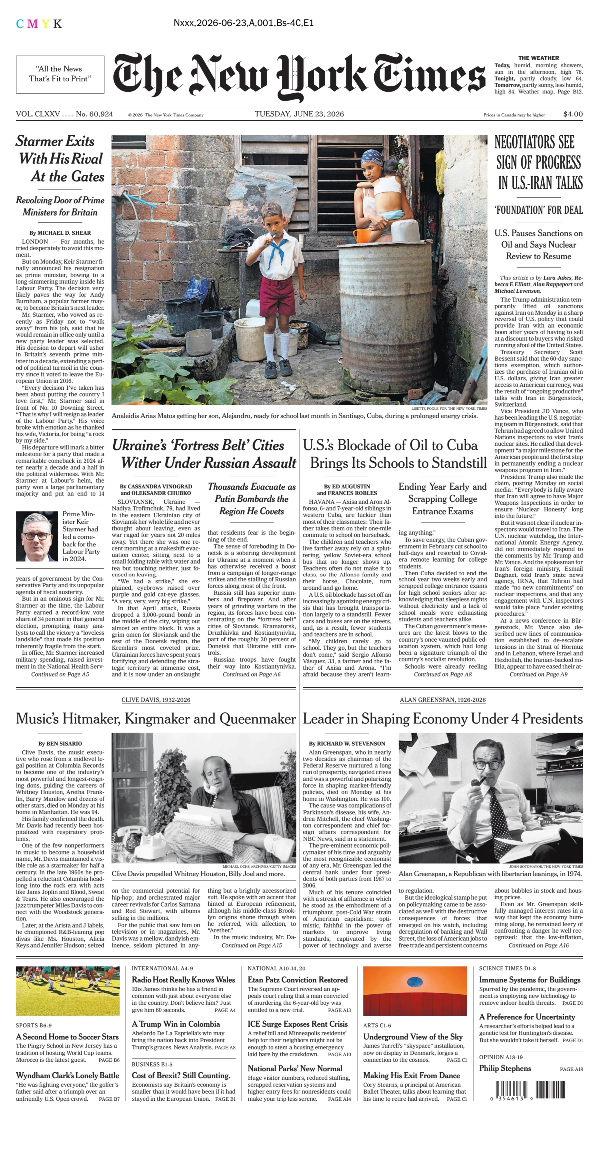 Portada de The New York Times (new York) del martes, 23 de junio de 2026
