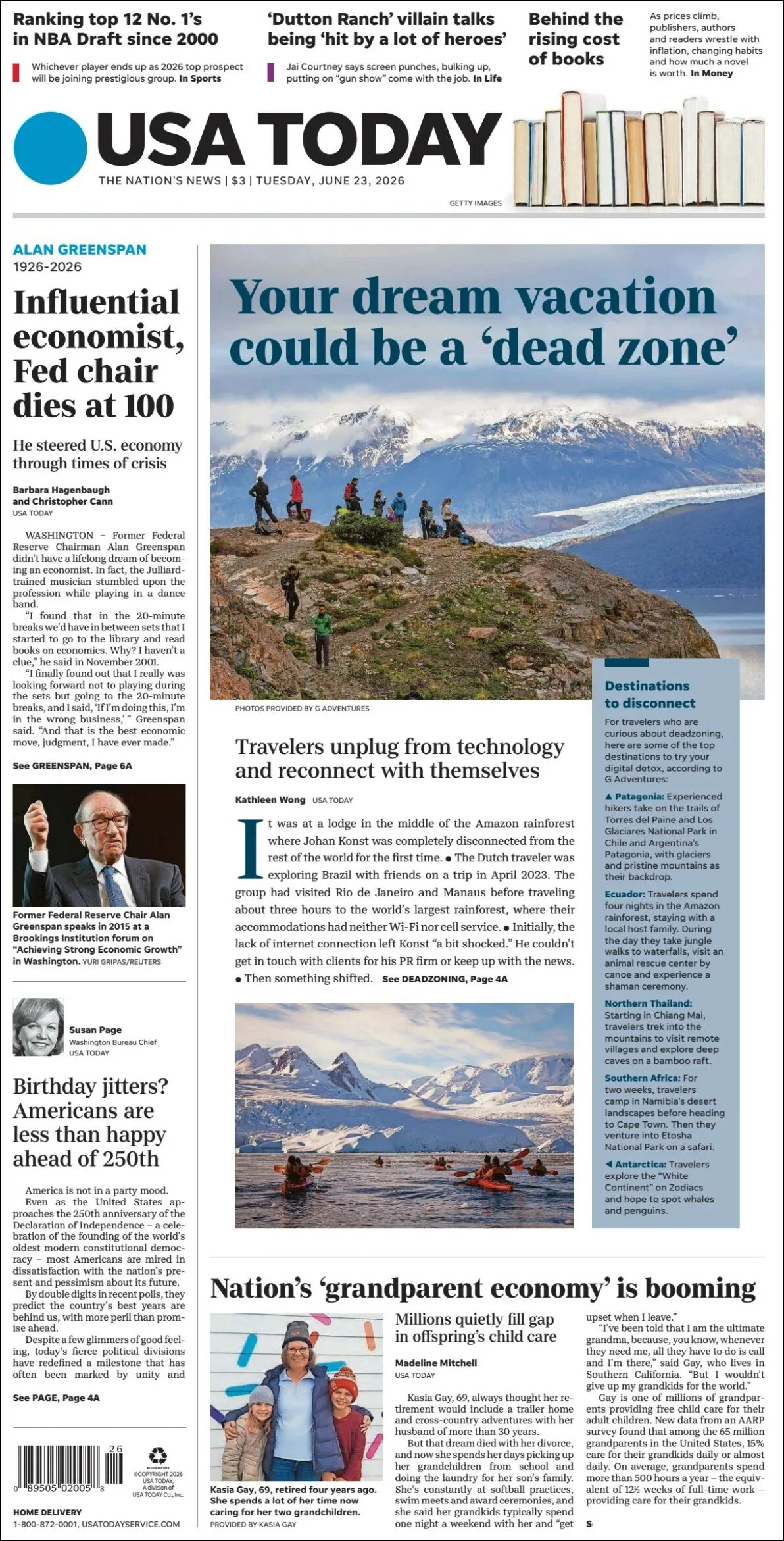 Portada de Usa Today