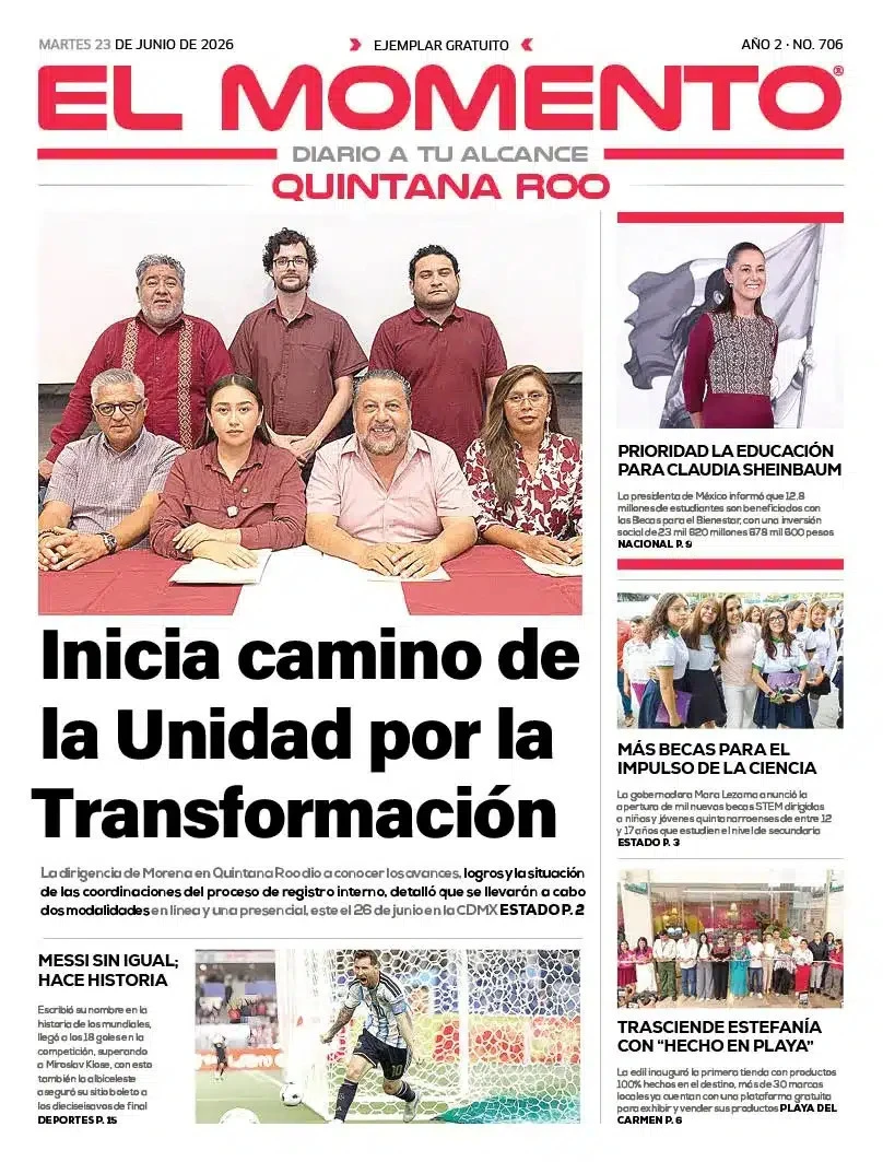 Portada de El Momento Quintana Roo del 2026-06-23