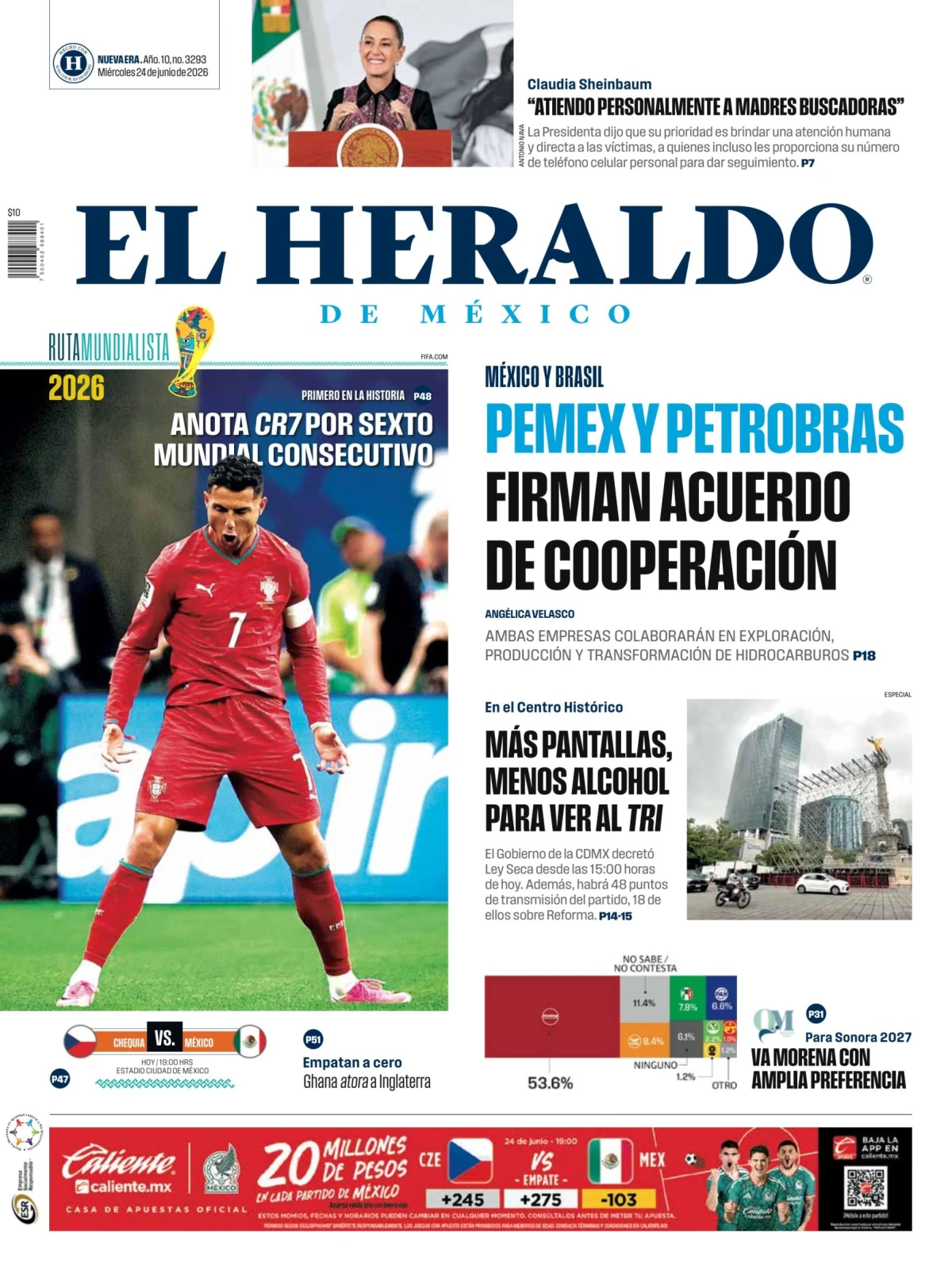 Portada de El Heraldo de Mexico