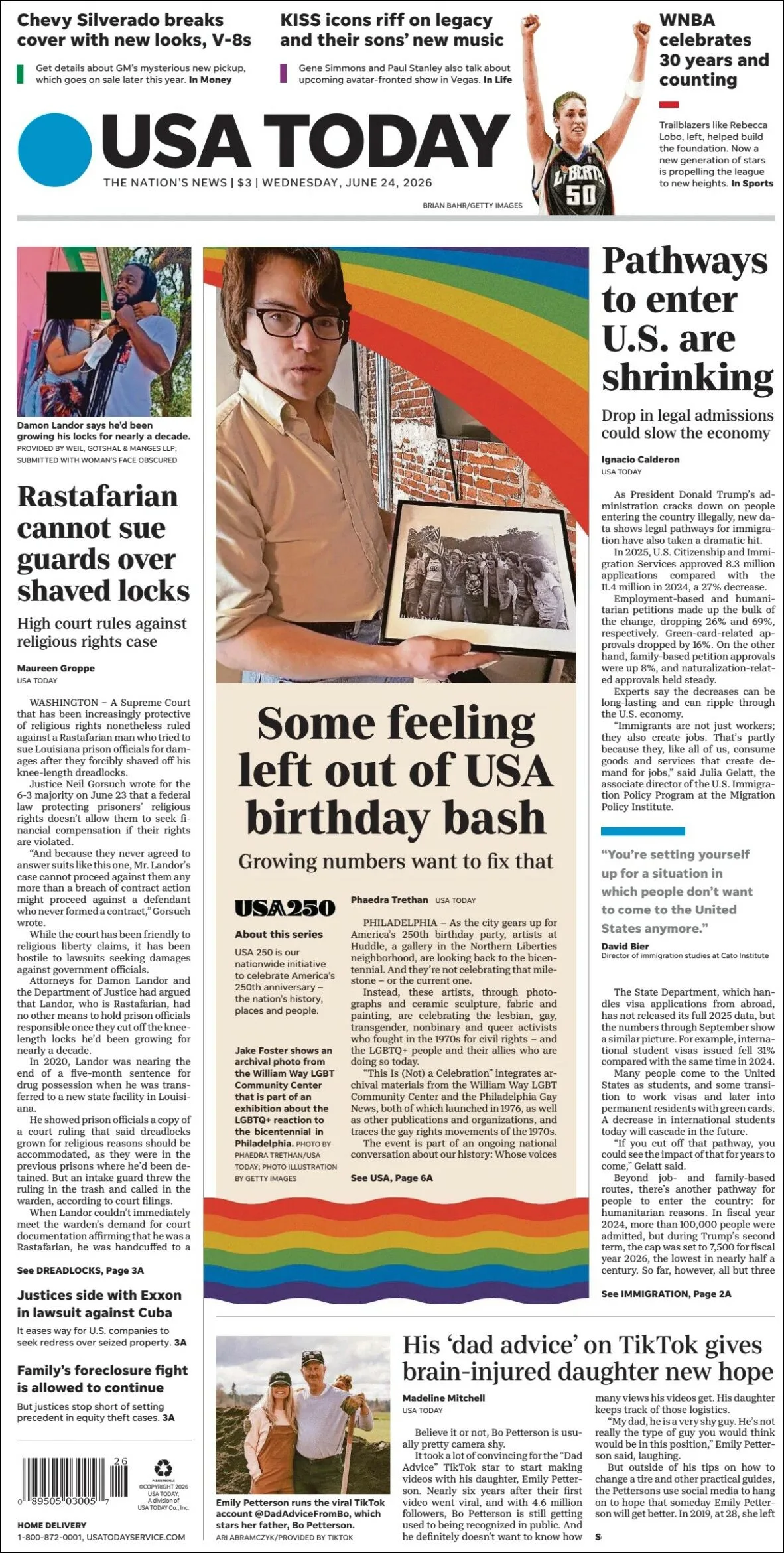 Portada de Usa Today
