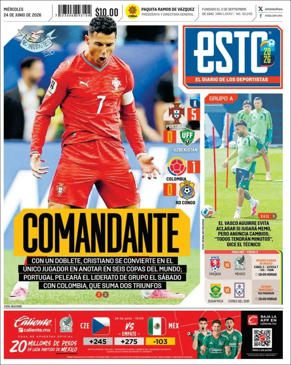 Portada de Esto del miércoles, 24 de junio de 2026