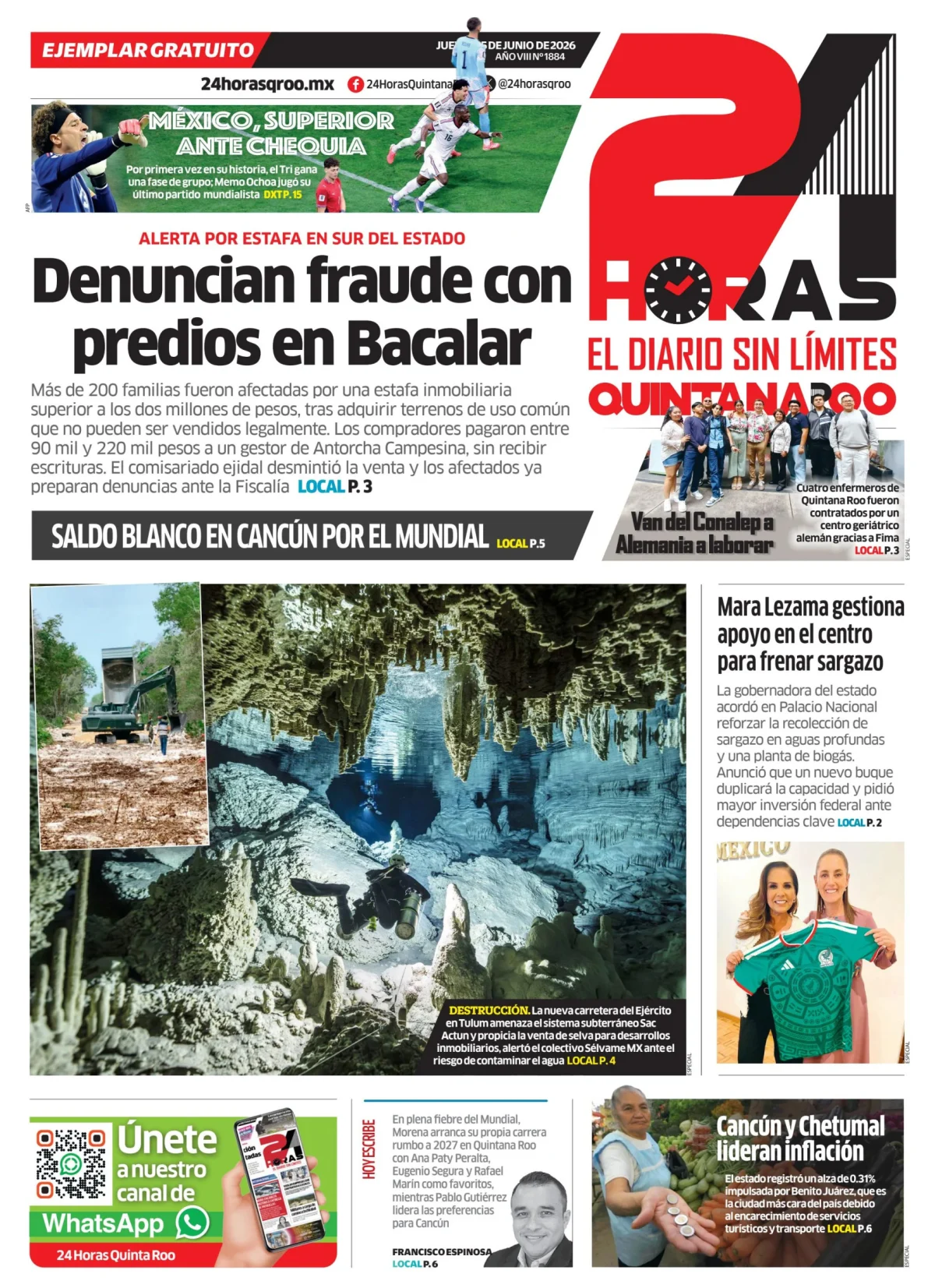 Portada de 24 Horas Quintana Roo