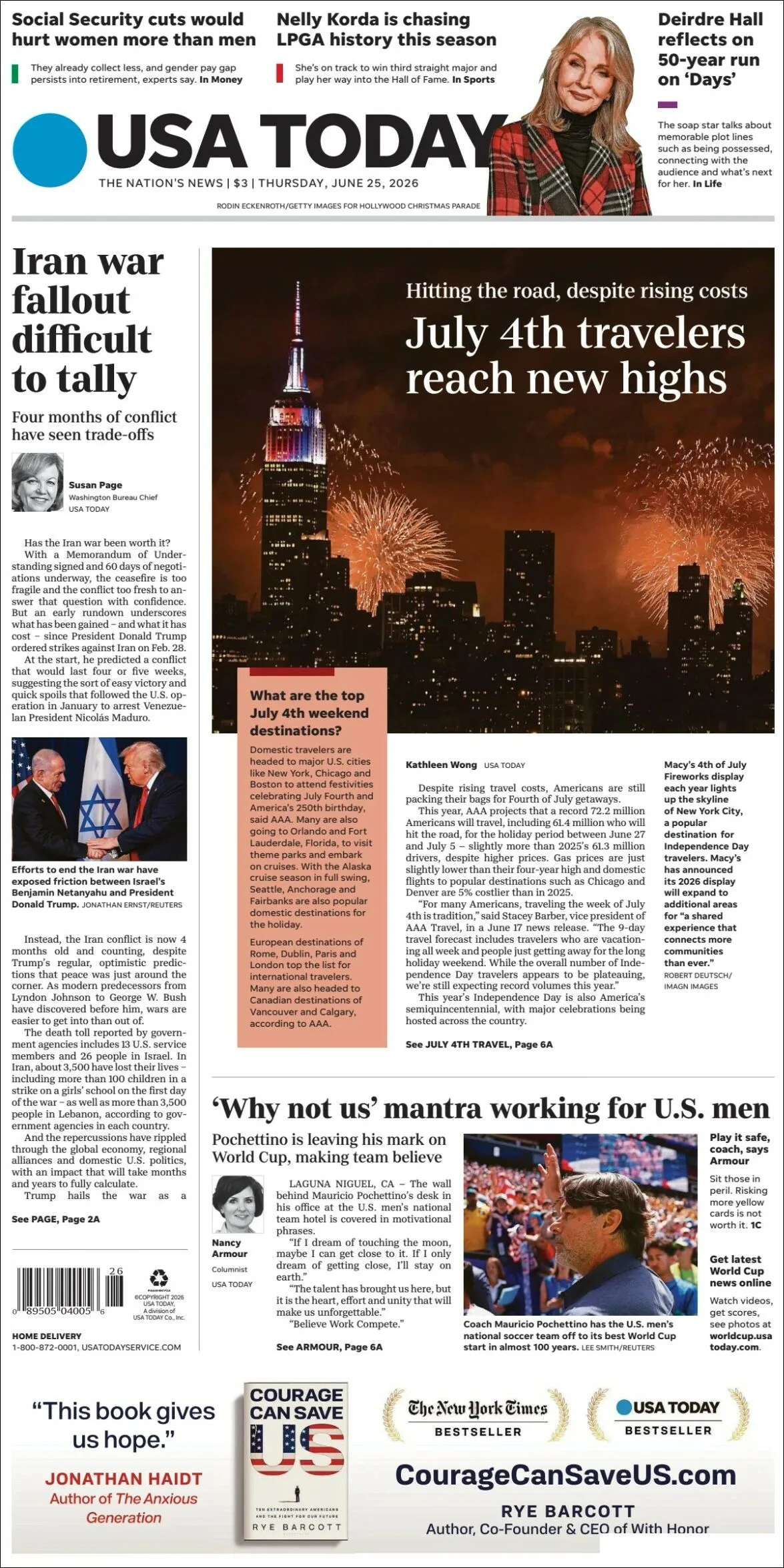 Portada de Usa Today