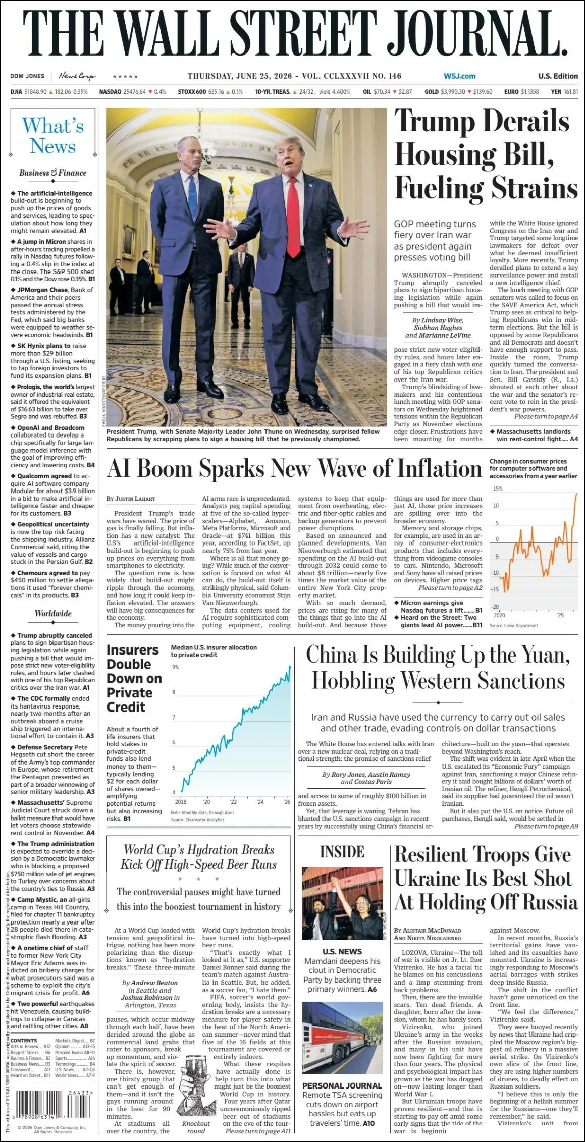 Portada de The Wall Street Journal