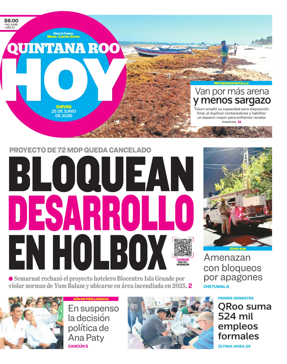 Portada de Quintana Roo Hoy (portada)