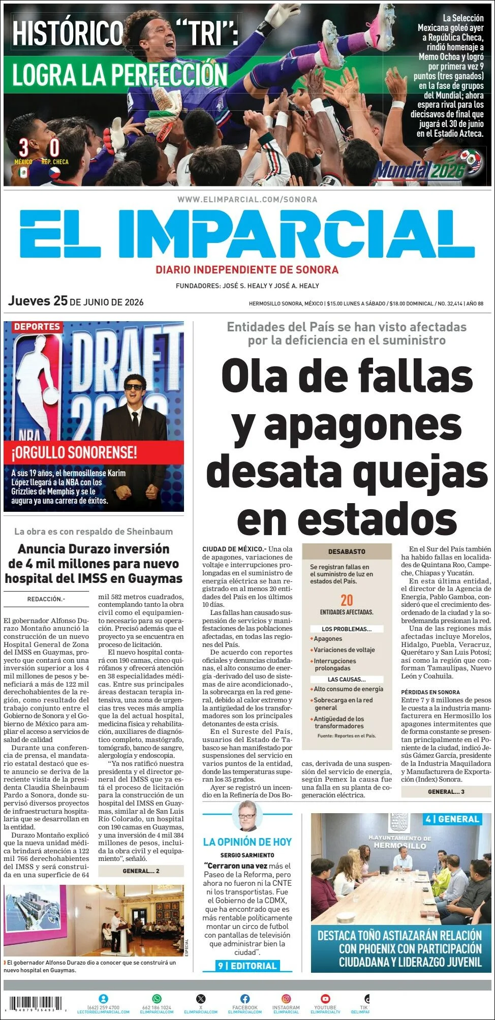 Portada de El Imparcial