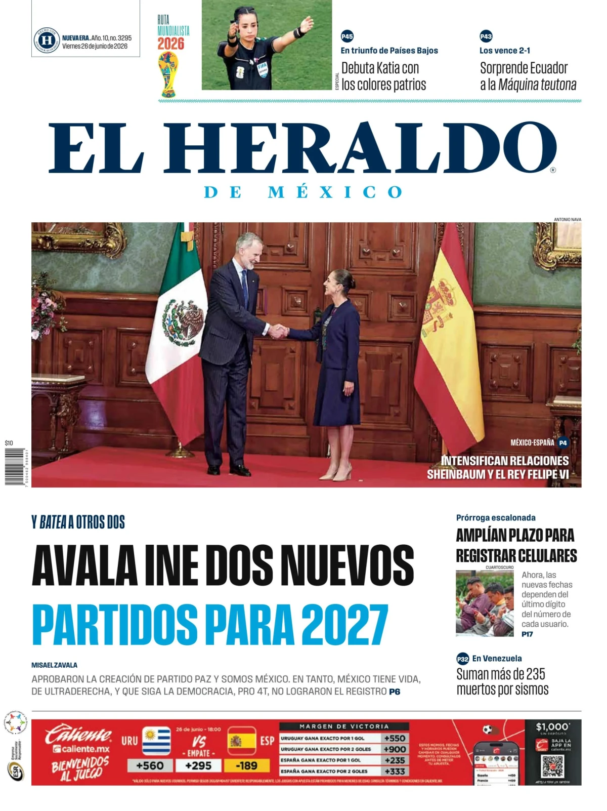Portada de El Heraldo de Mexico