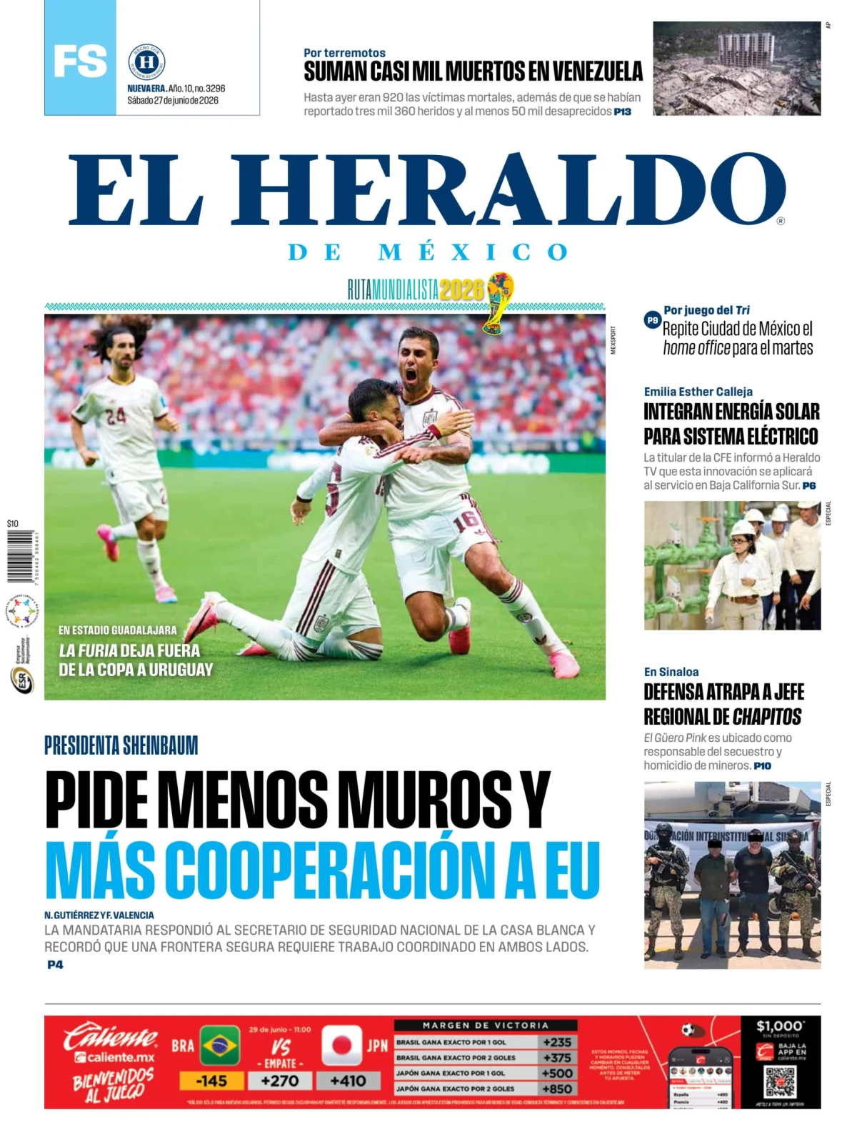 Portada de El Heraldo de Mexico