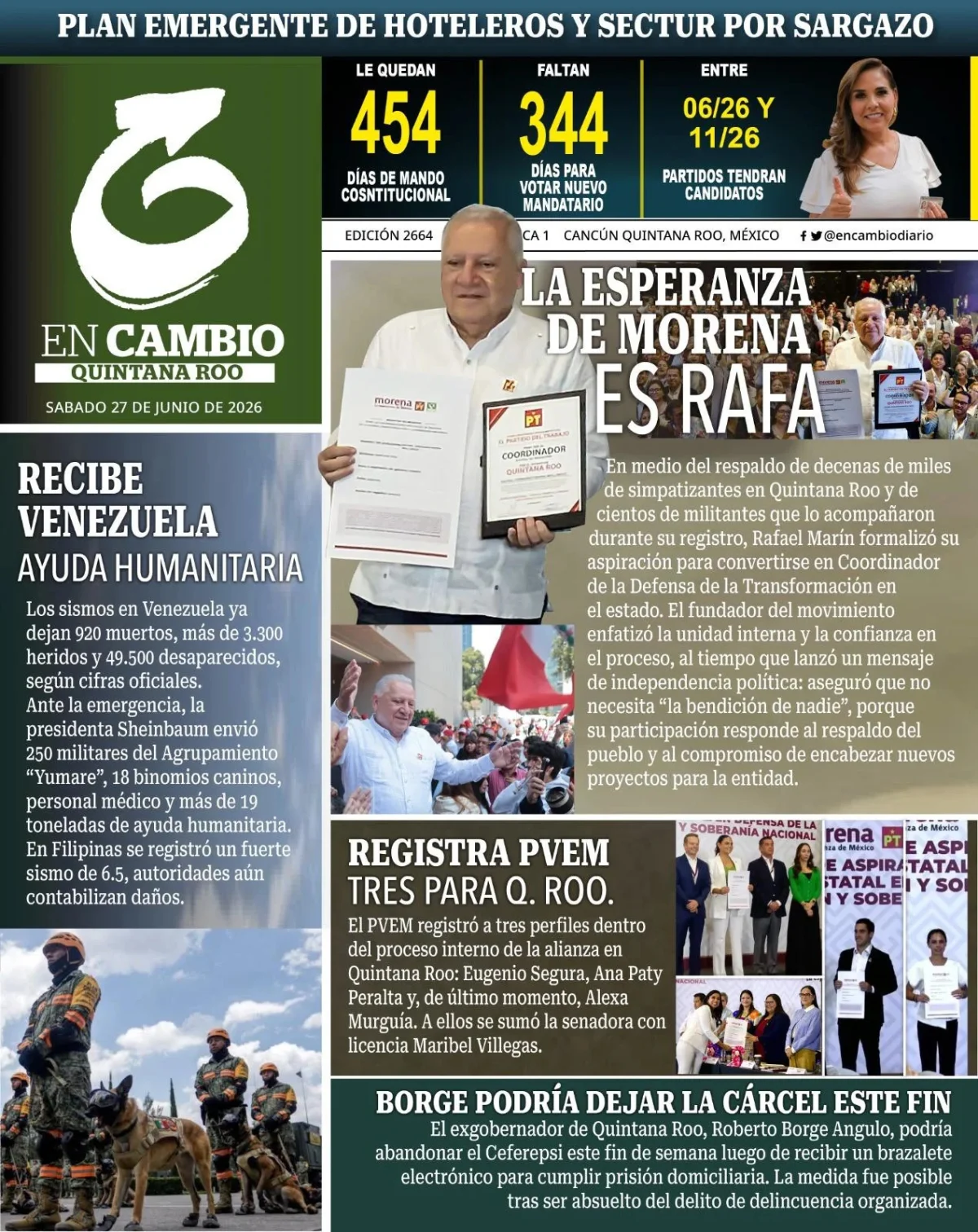 Portada de En Cambio - Quintana Roo (portada)