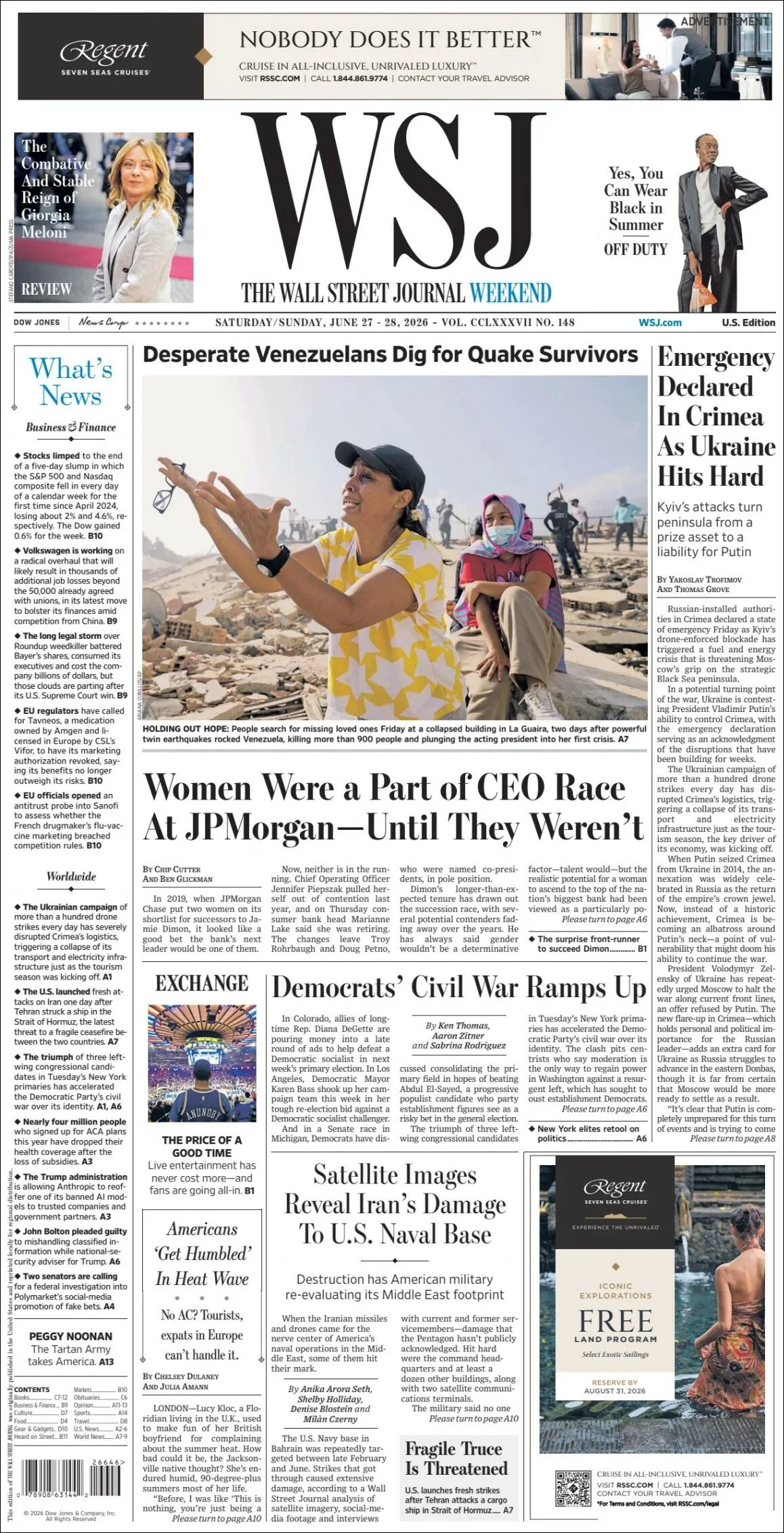 Portada de The Wall Street Journal