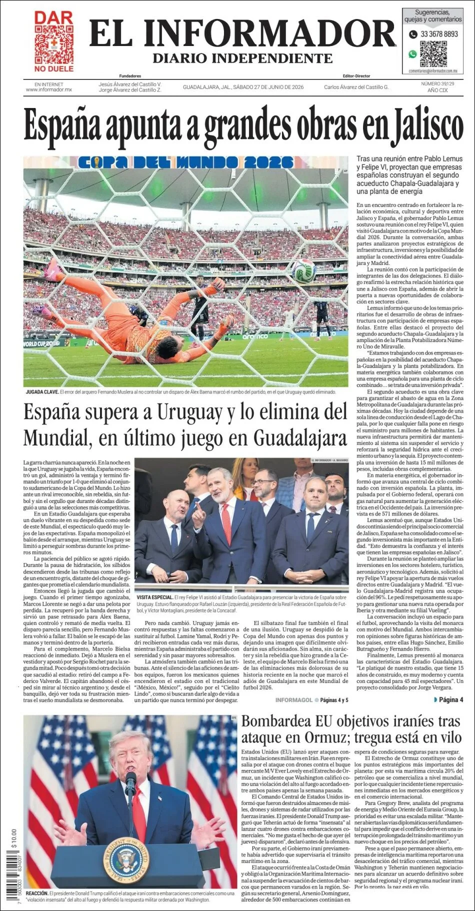 Portada de El Informador