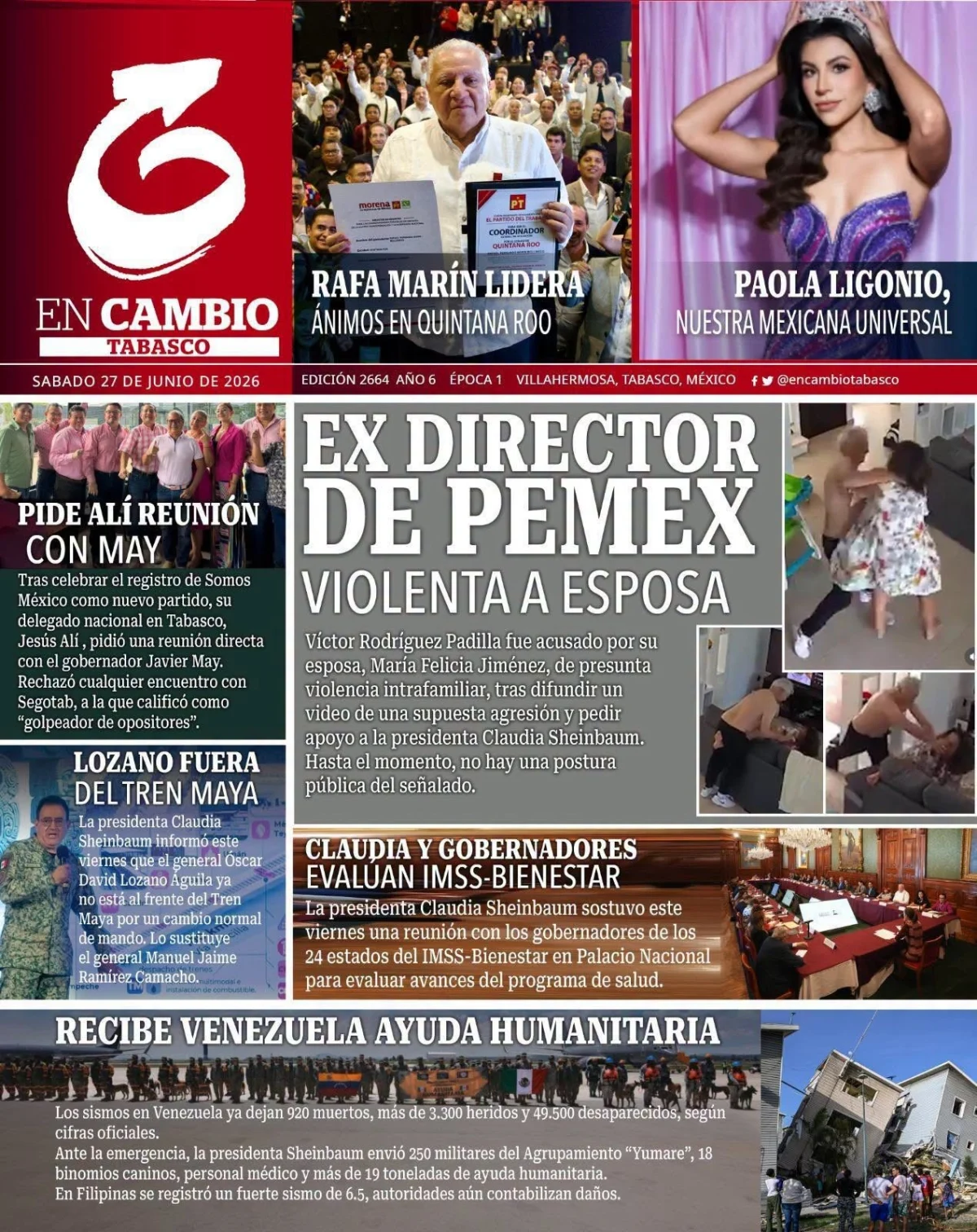 Portada de En Cambio - Tabasco (portada) del 2026-06-27