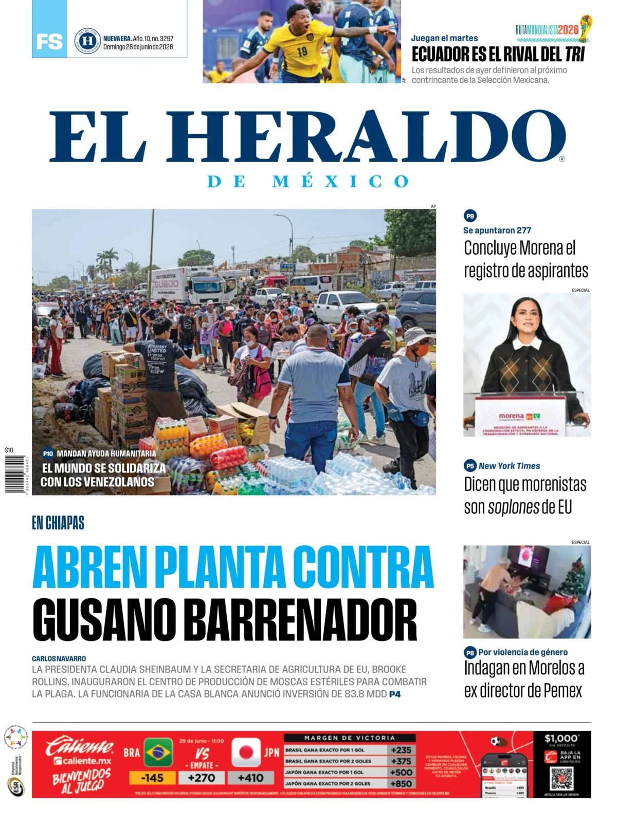 Portada de El Heraldo de Mexico