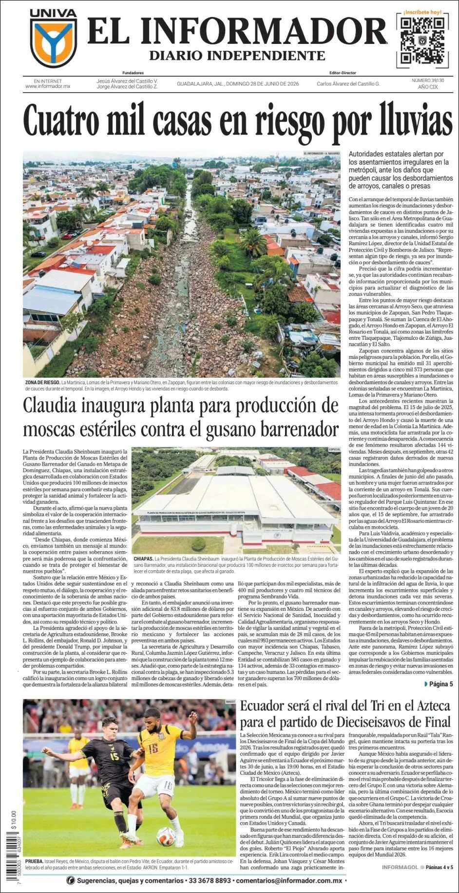 Portada de El Informador