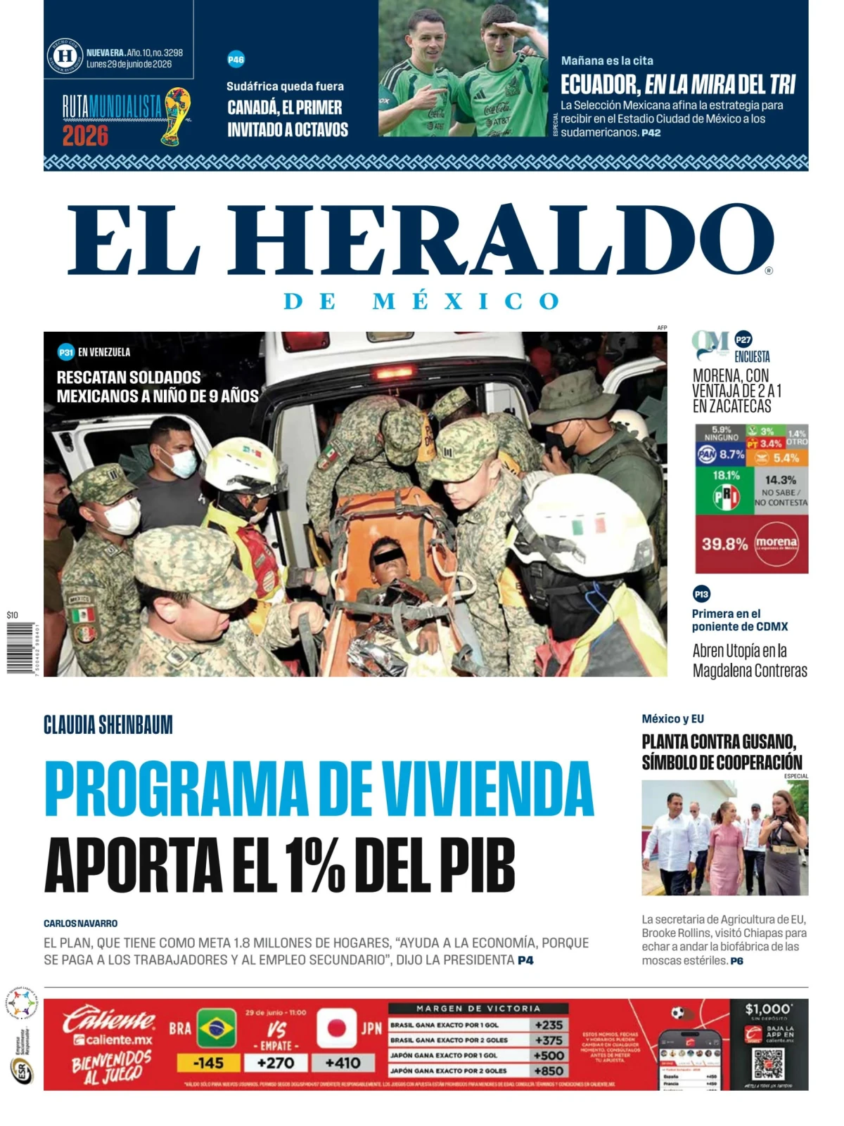 Portada de El Heraldo de Mexico