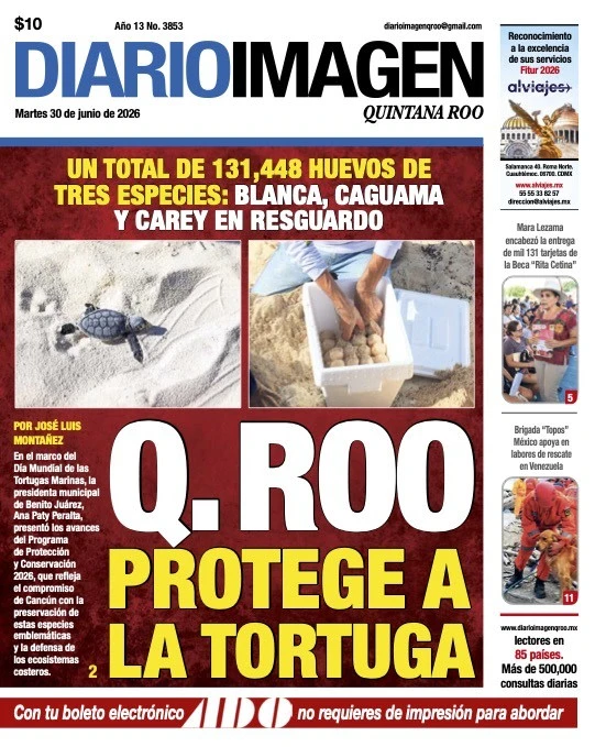 Portada de Diario Imagen Quintana Roo del martes, 30 de junio de 2026