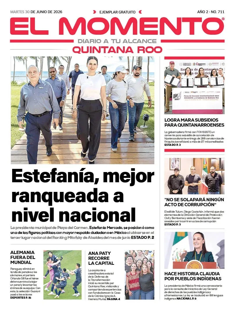 Portada de El Momento Quintana Roo del 2026-06-30