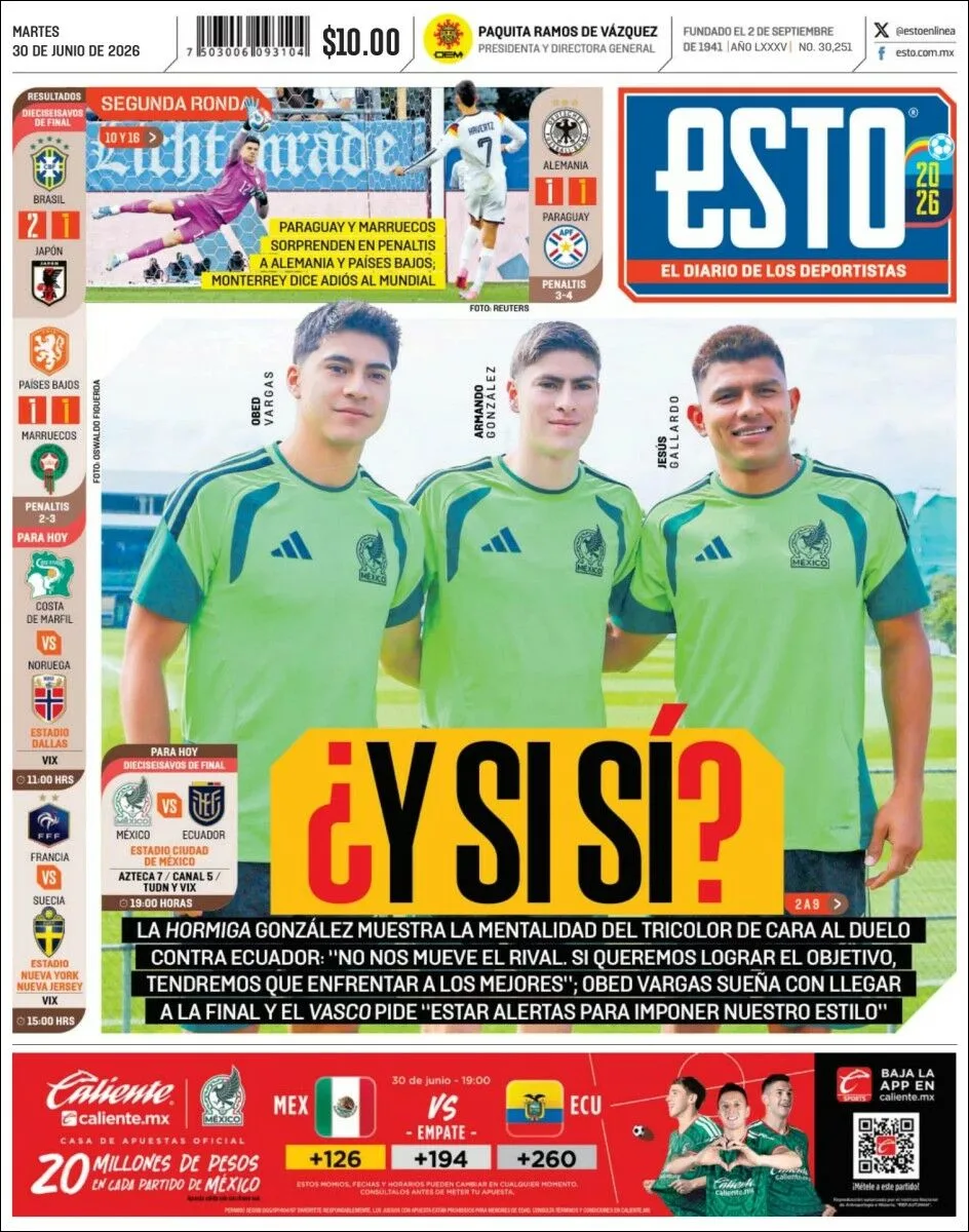 Portada de Esto del martes, 30 de junio de 2026
