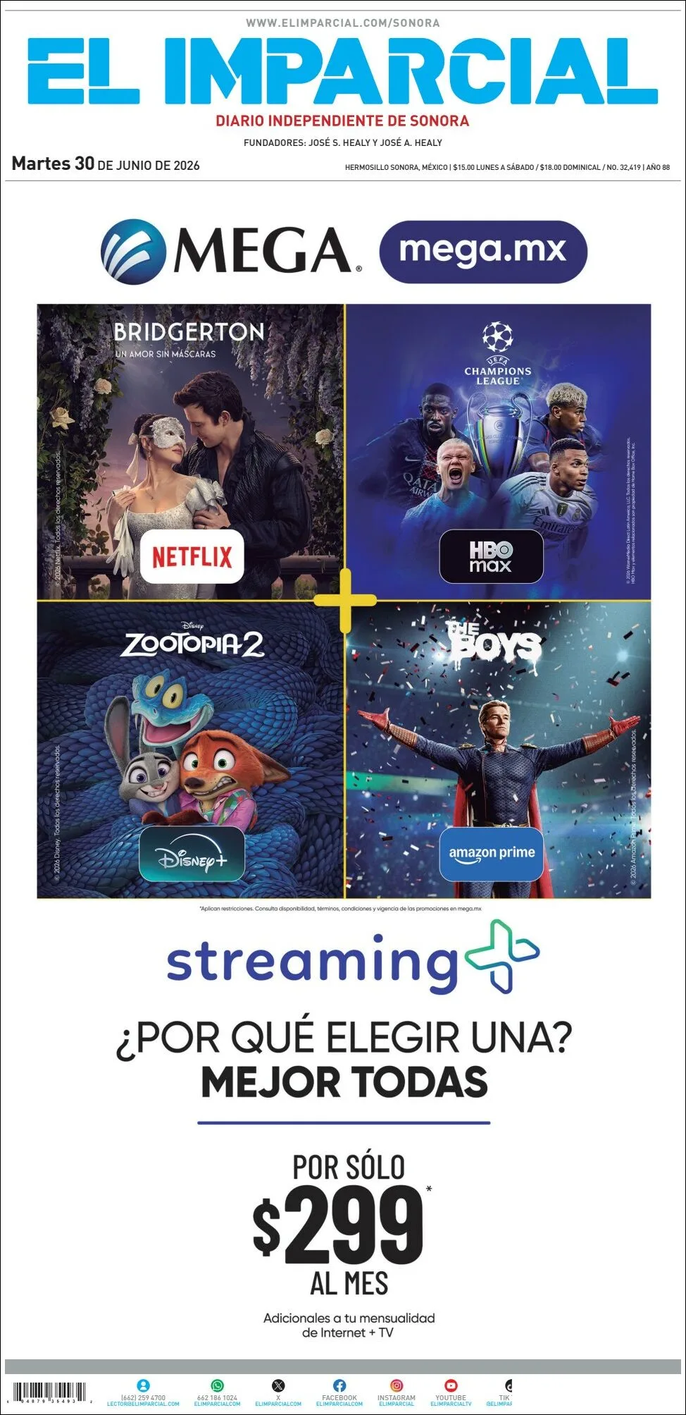 Portada de El Imparcial