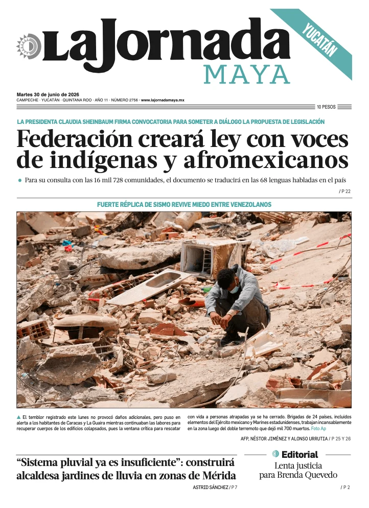 Portada de La Jornada Maya Yucatán del 2026-06-30
