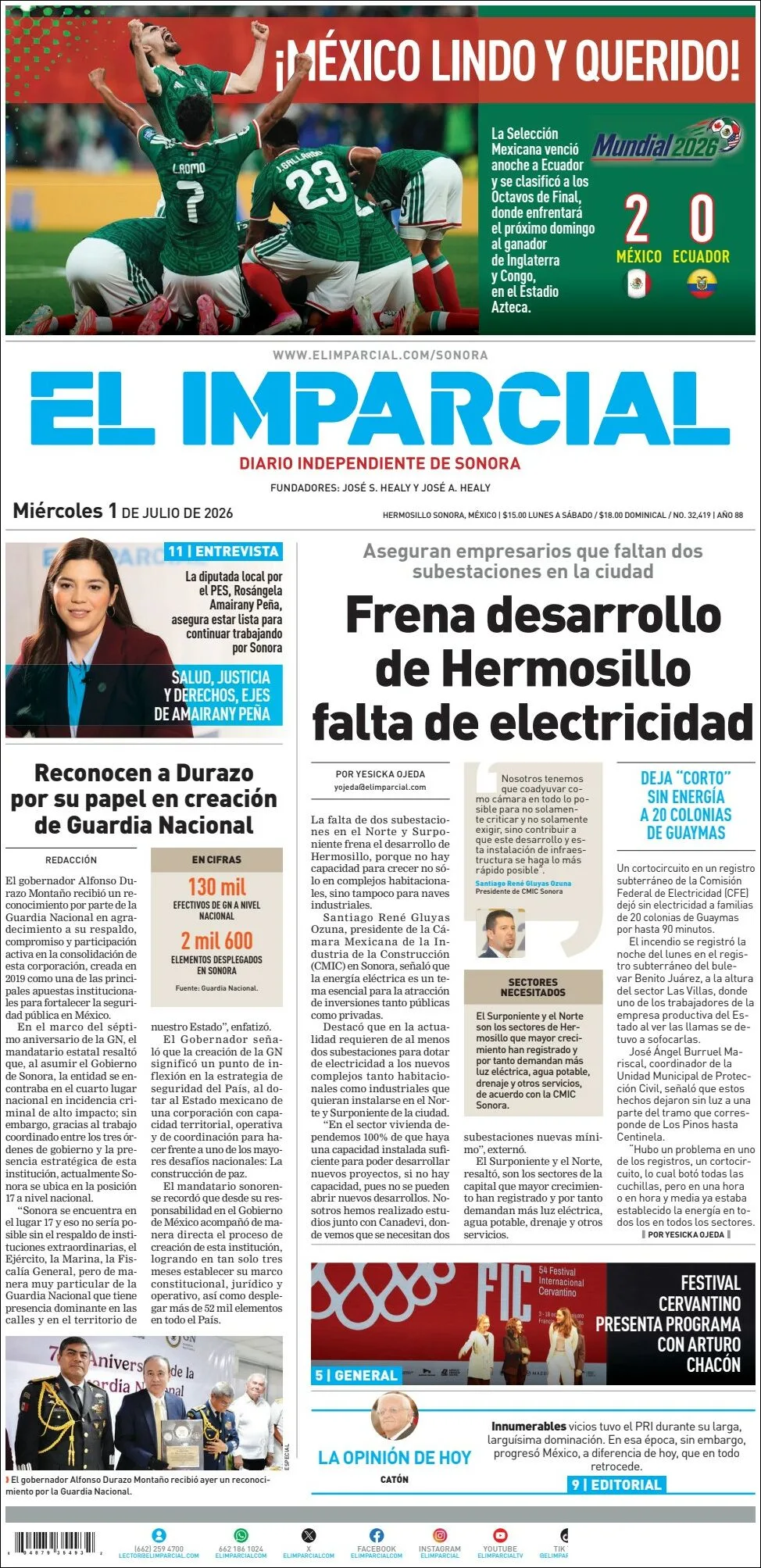 Portada de El Imparcial