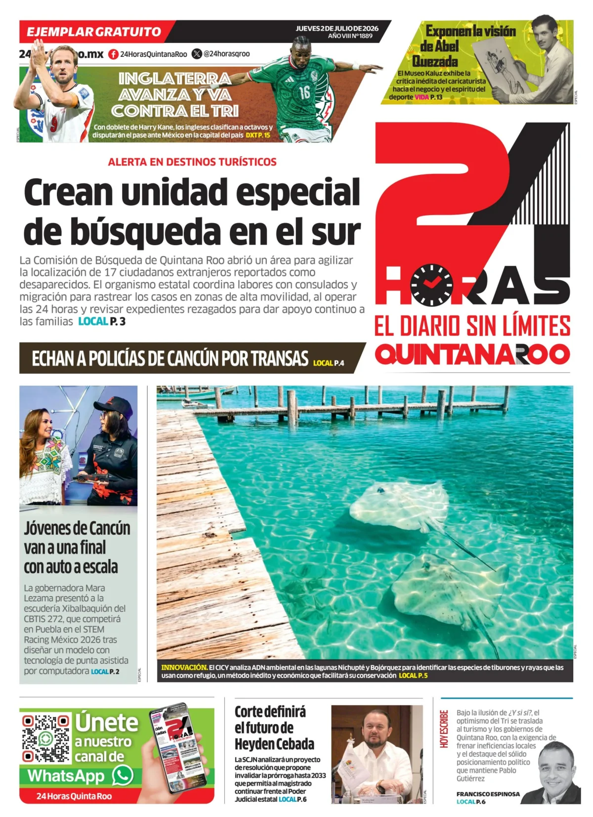 Portada de 24 Horas Quintana Roo