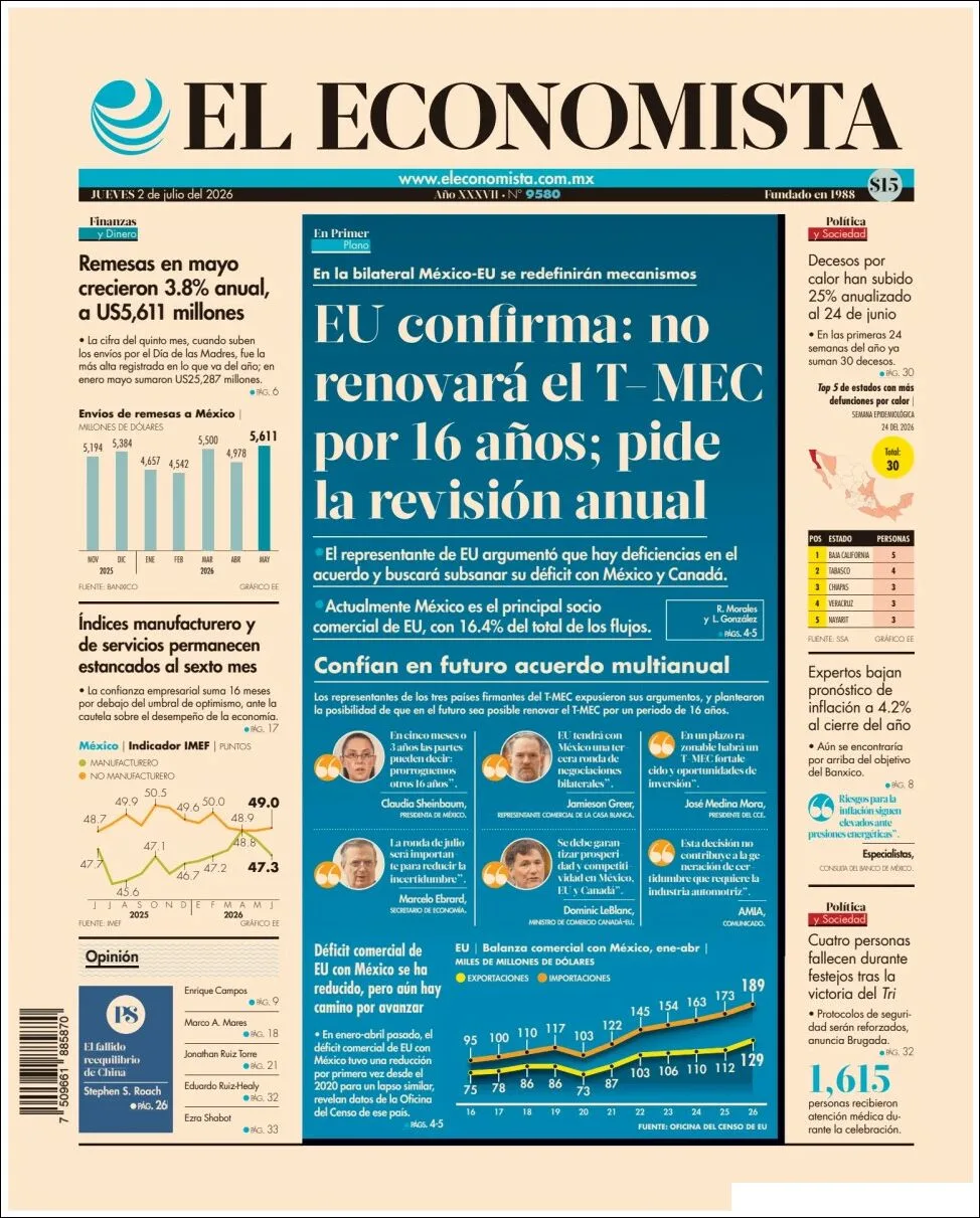 Portada de El Economista del 2026-07-02