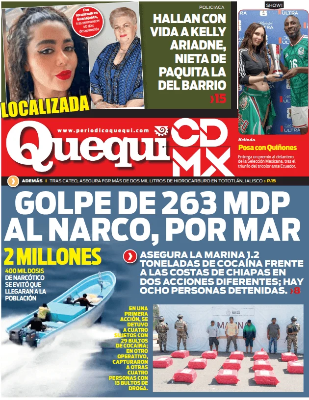 Portada de Quequi CDMX (contraportada) del jueves, 2 de julio de 2026