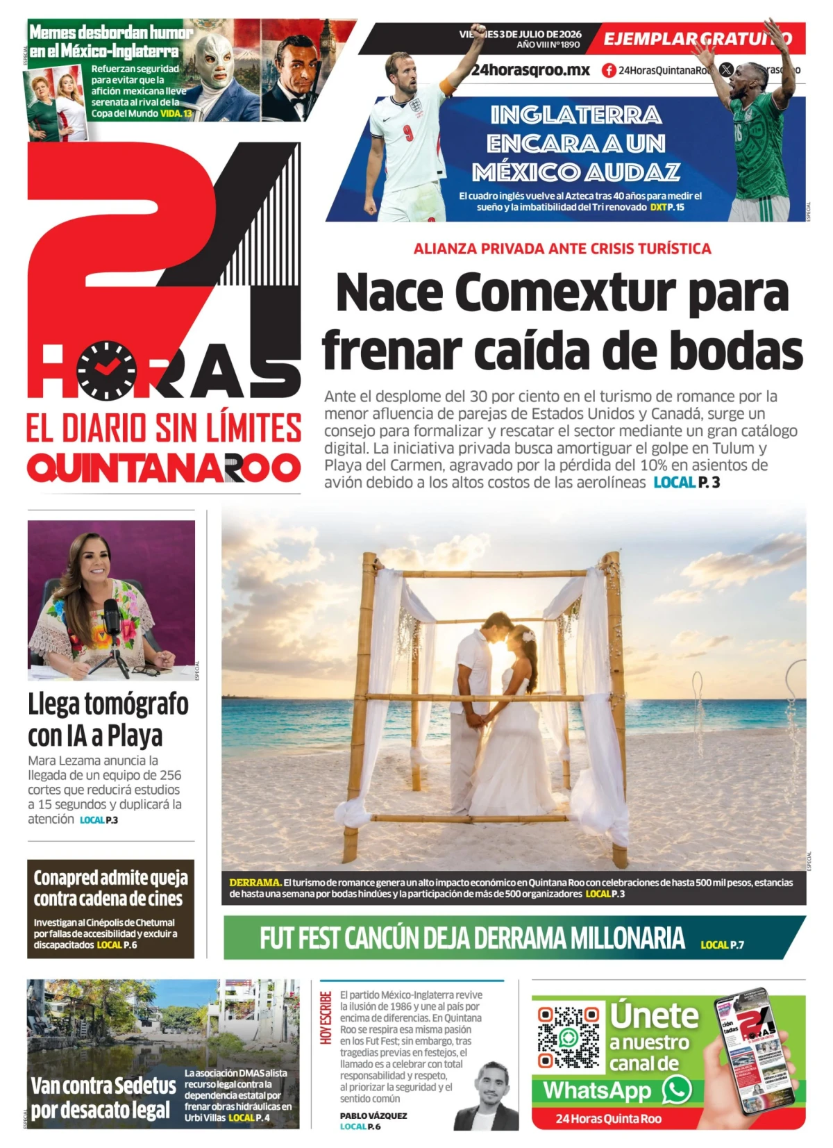 Portada de 24 Horas Quintana Roo