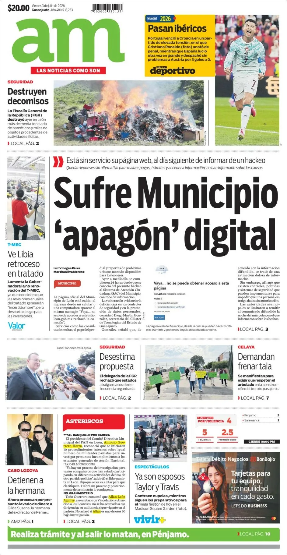 Portada de Am Corredor Industrial del viernes, 3 de julio de 2026