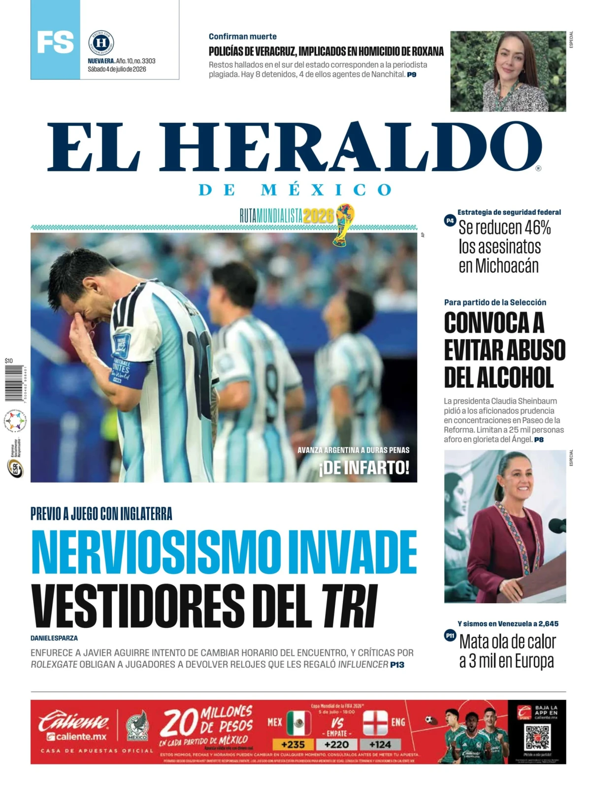 Portada de El Heraldo de Mexico