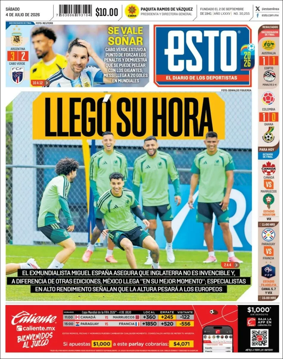 Portada de Esto del sábado, 4 de julio de 2026