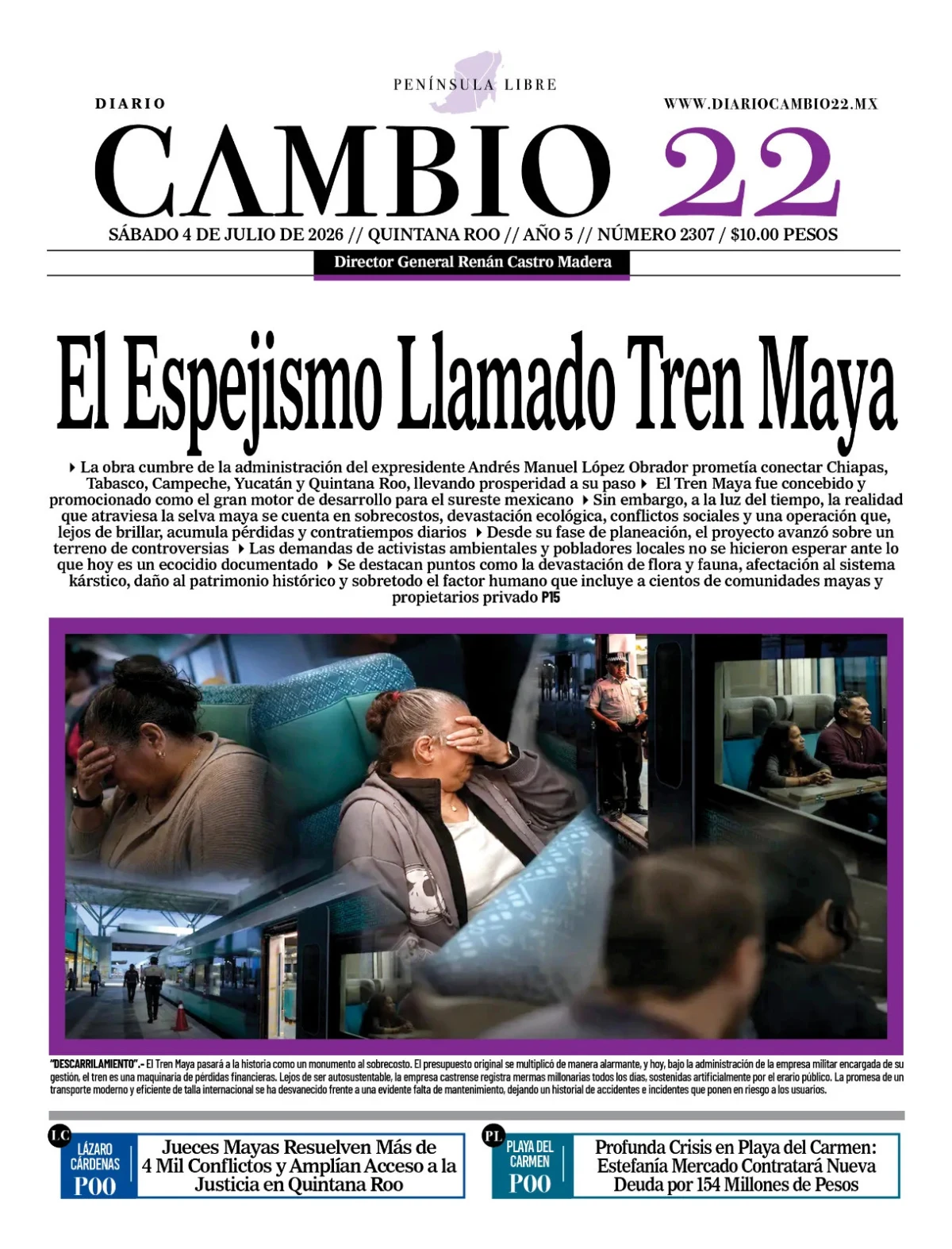 Portada de Diario Cambio 22 (portada)