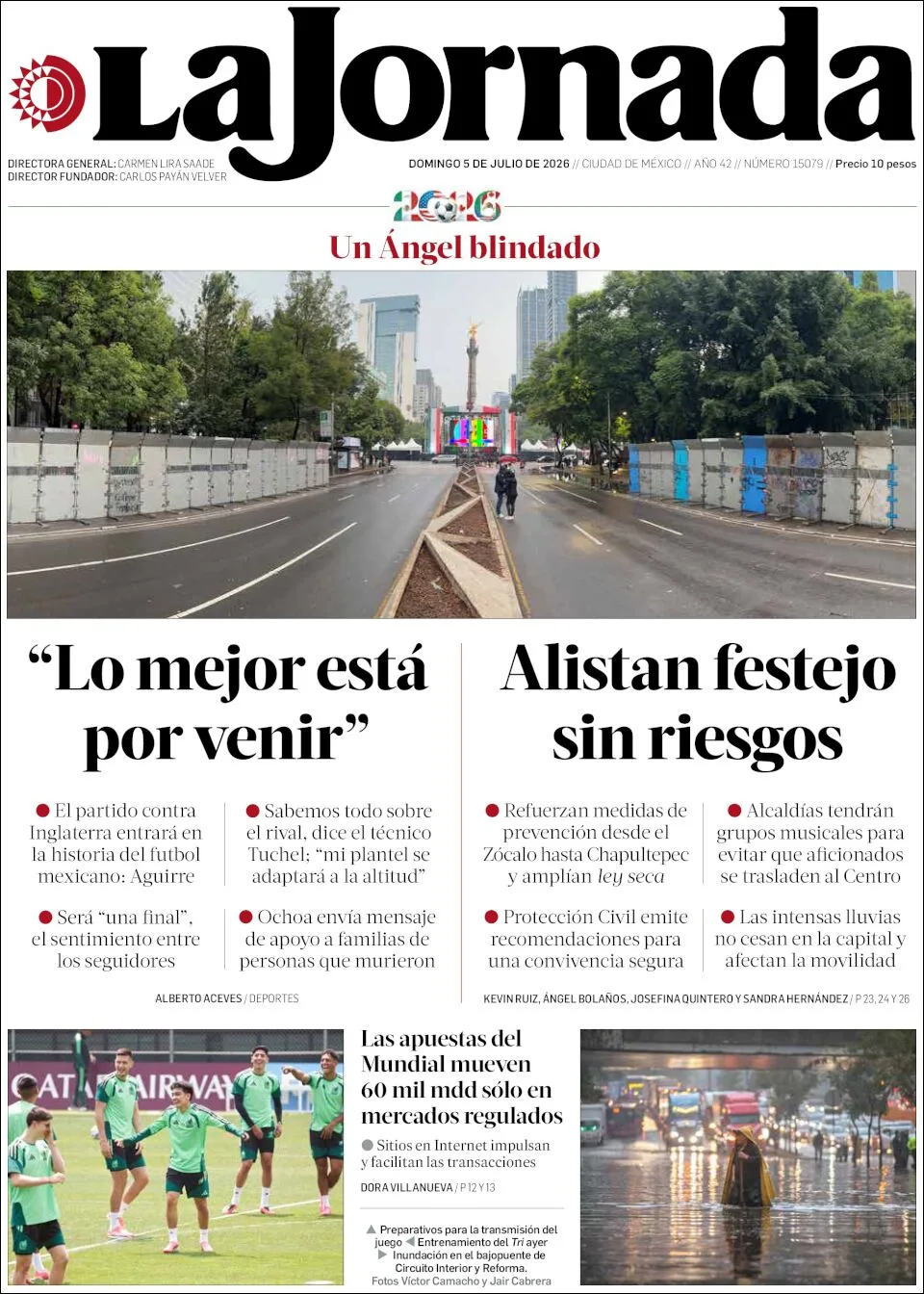 Portada de La Jornada