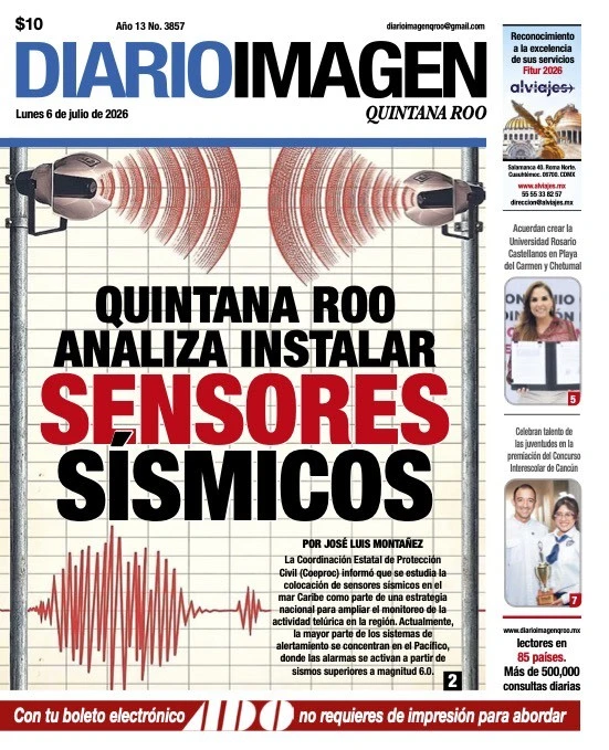Portada de Diario Imagen Quintana Roo del lunes, 6 de julio de 2026