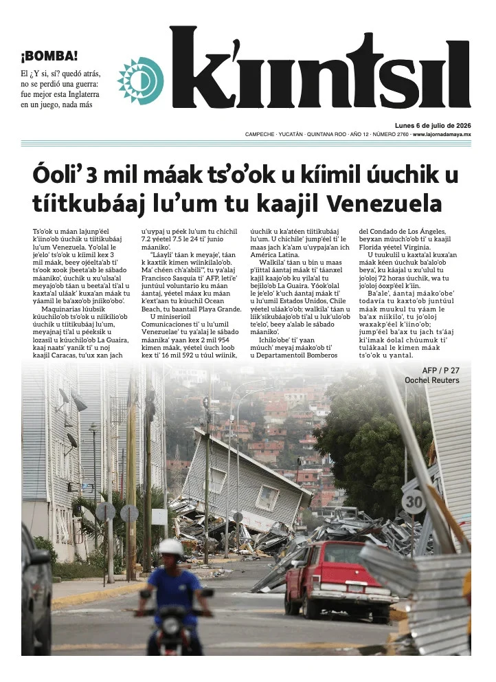 Portada de La Jornada - Kiintsil del lunes, 6 de julio de 2026