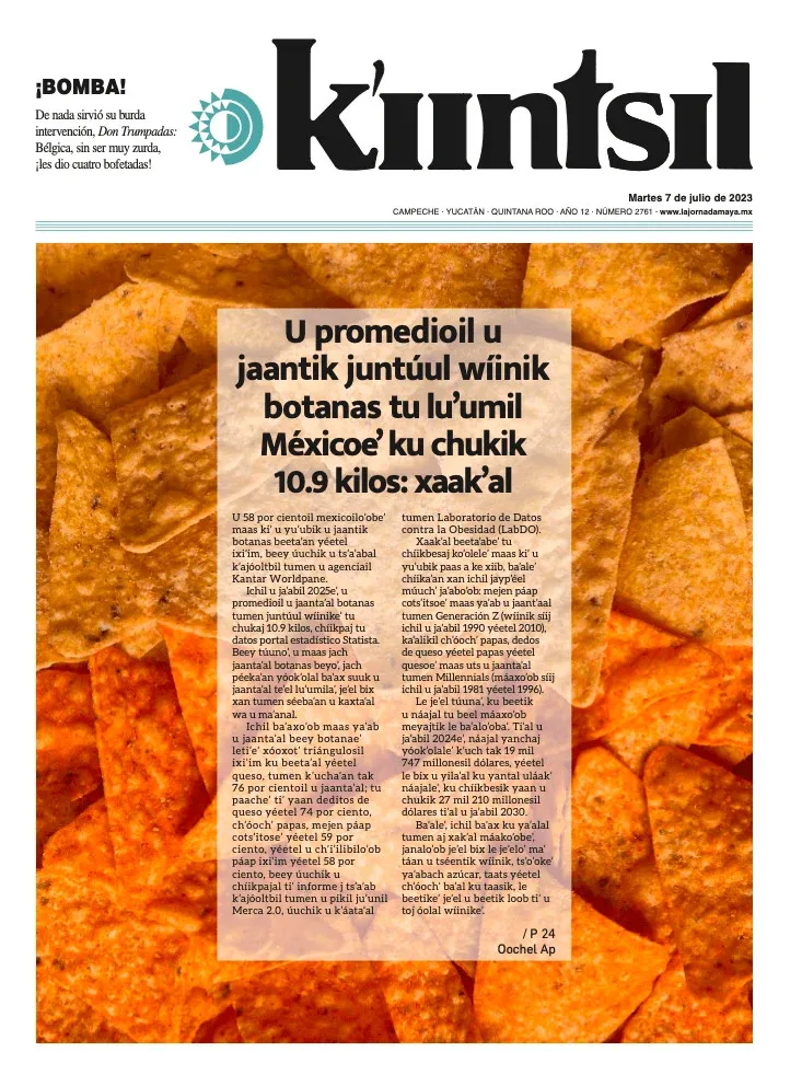 Portada de La Jornada - Kiintsil del martes, 7 de julio de 2026