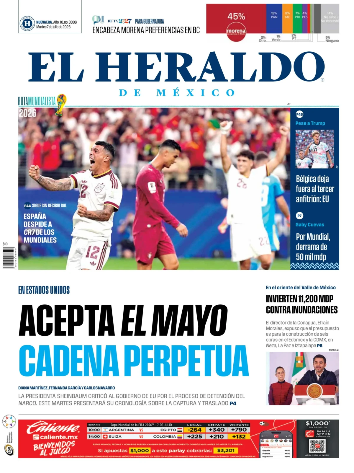 Portada de El Heraldo de Mexico del 2026-07-07