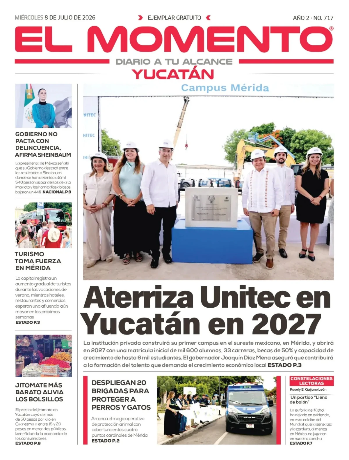 Portada de El Momento Yucatan