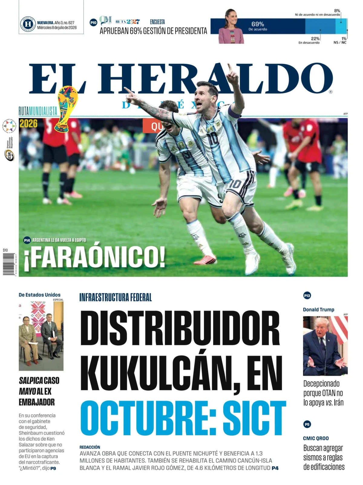 Portada de El Heraldo de Mexico del 2026-07-08