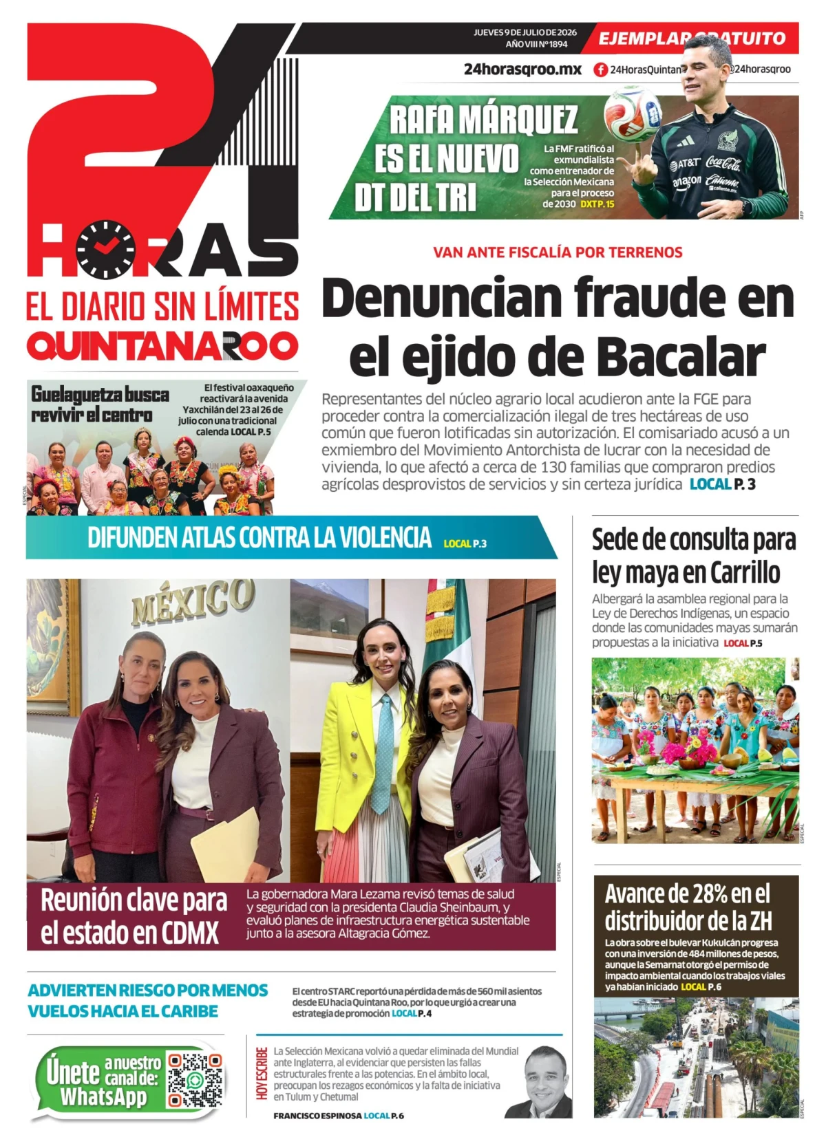Portada de 24 Horas Quintana Roo