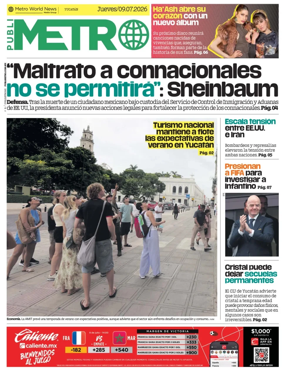 Portada de Publimetro Merida del jueves, 9 de julio de 2026