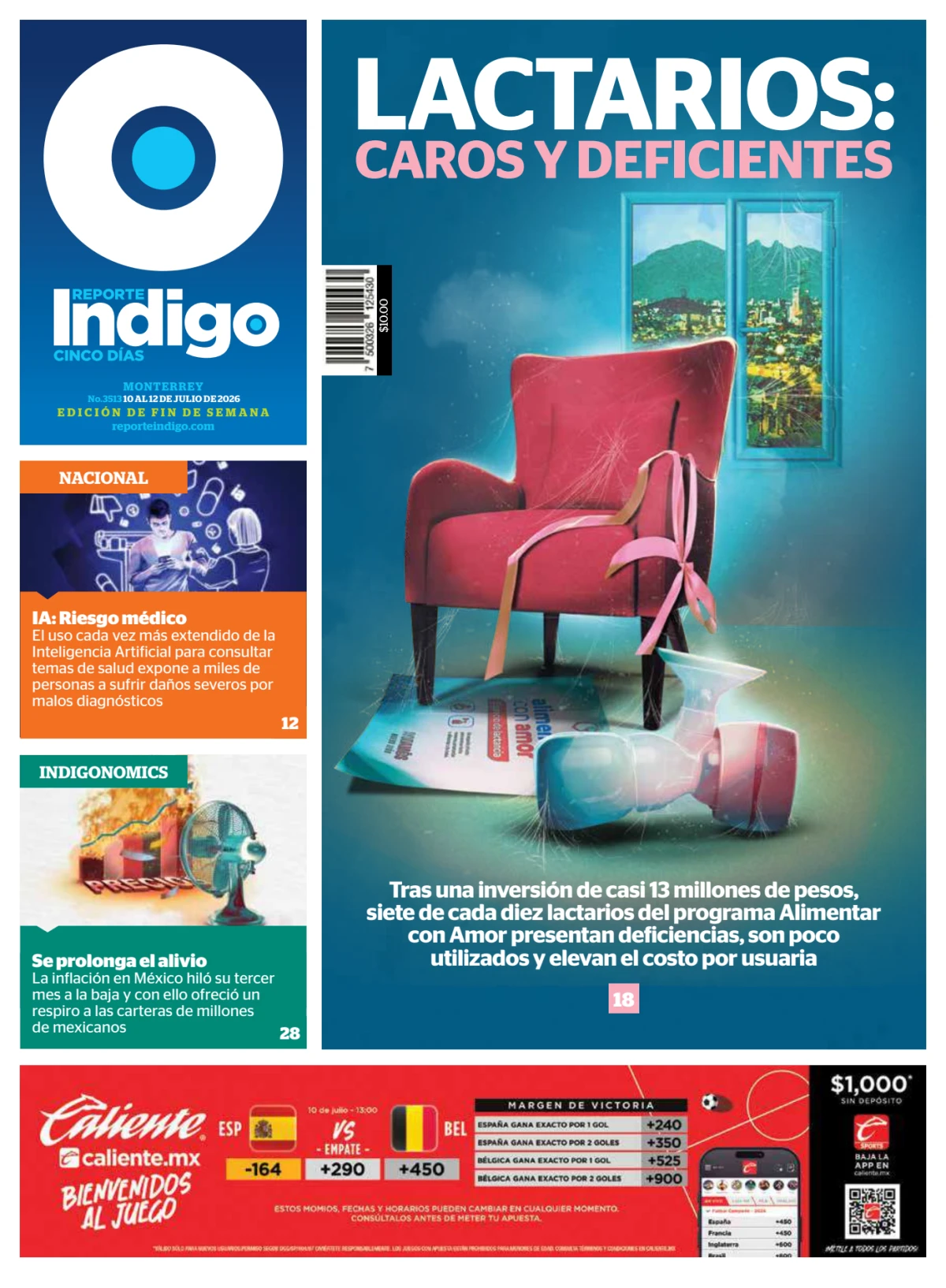 Portada de Reporte Indigo Monterrey del viernes, 10 de julio de 2026