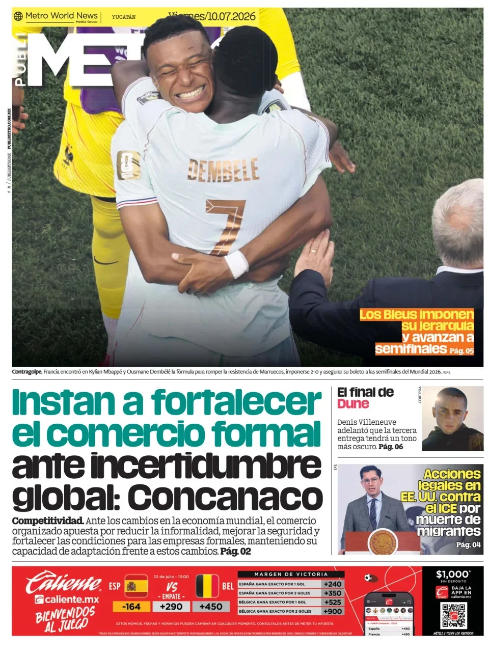Portada de Publimetro Merida del viernes, 10 de julio de 2026