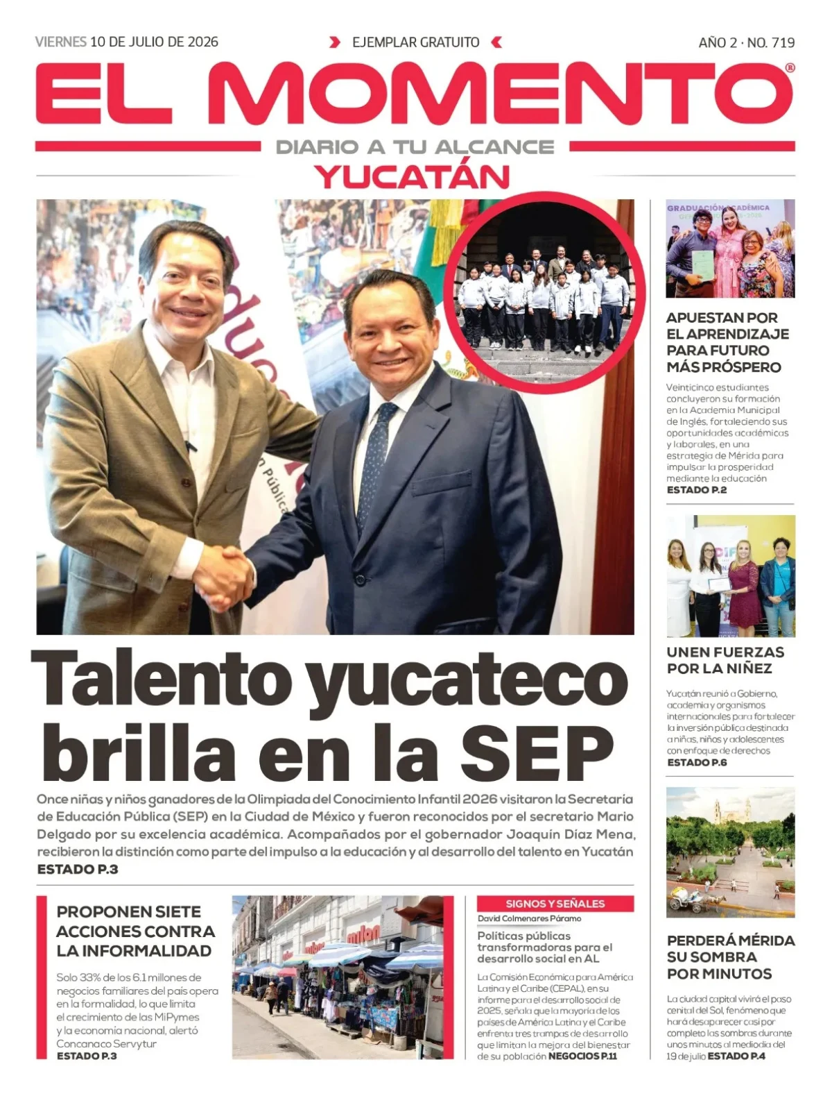 Portada de El Momento Yucatan