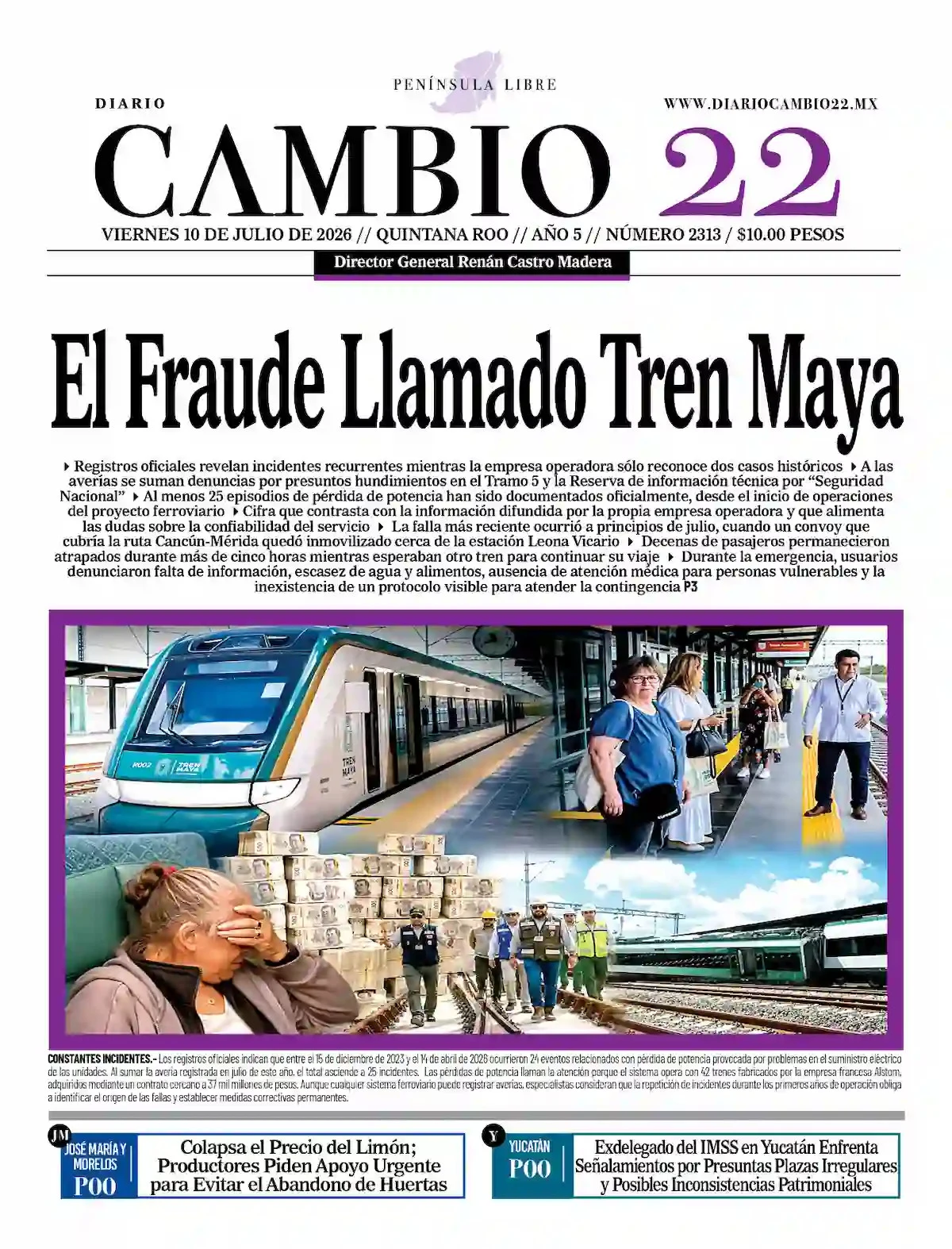 Portada de Diario Cambio 22 (portada)
